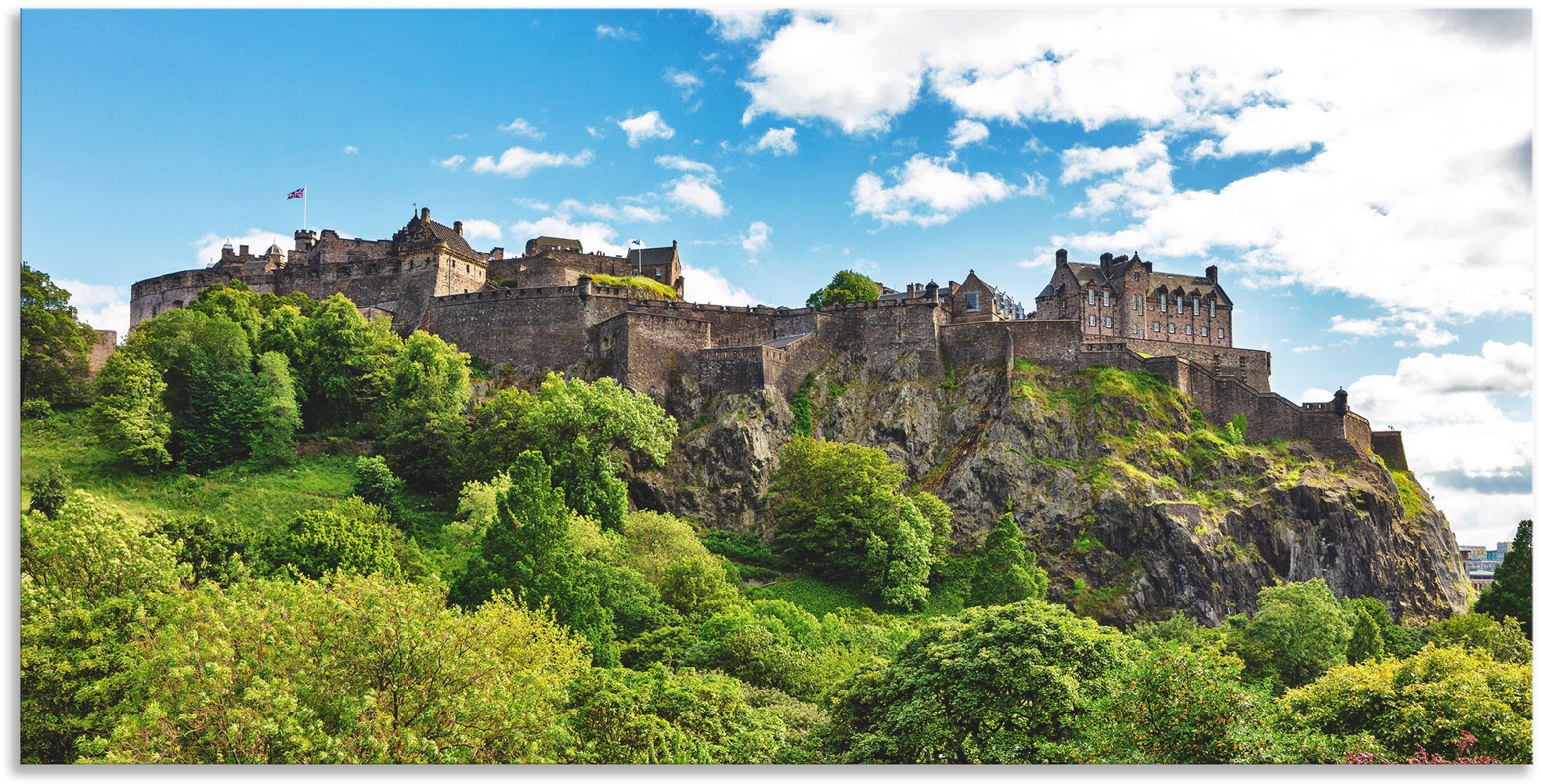 Gebäude, Alubild, Größen Caste (1 St.), Wandbild Artland Black | in in versch. Friday Schottland«, BAUR oder Leinwandbild, »Edinburgh als Wandaufkleber Poster