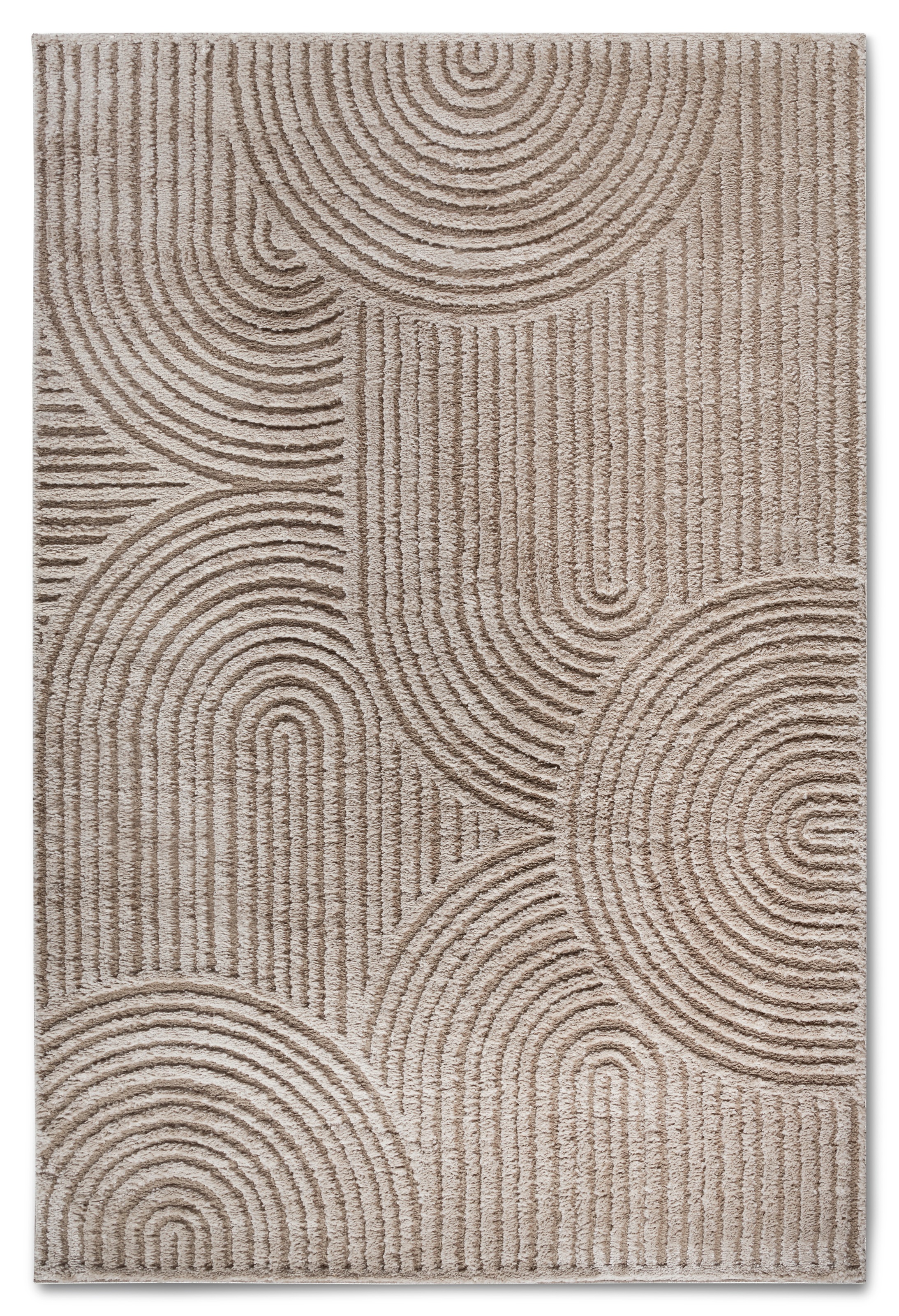 Designteppich ELLE DECORATION "Chappe", beige, B:200cm H:18mm L:280cm, Polyester, Teppiche, Shaggy, Läufer, flauschig, weich, Langflor, modern, Hoch Tief Effekt 3