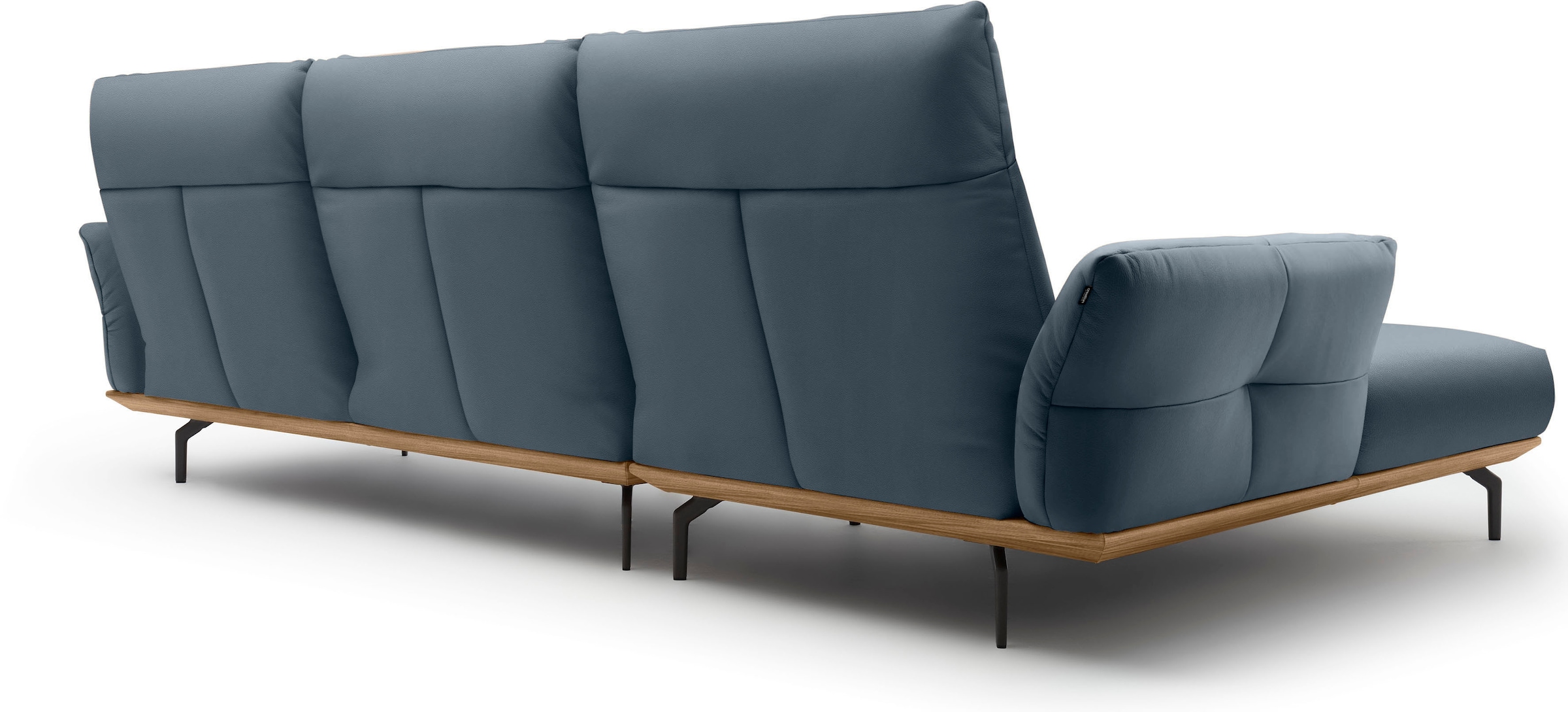 Creation BY ROLF BENZ Ecksofa »CR.460«, Sockel in Nussbaum, Winkelfüße in Umbragrau, Breite 318 cm