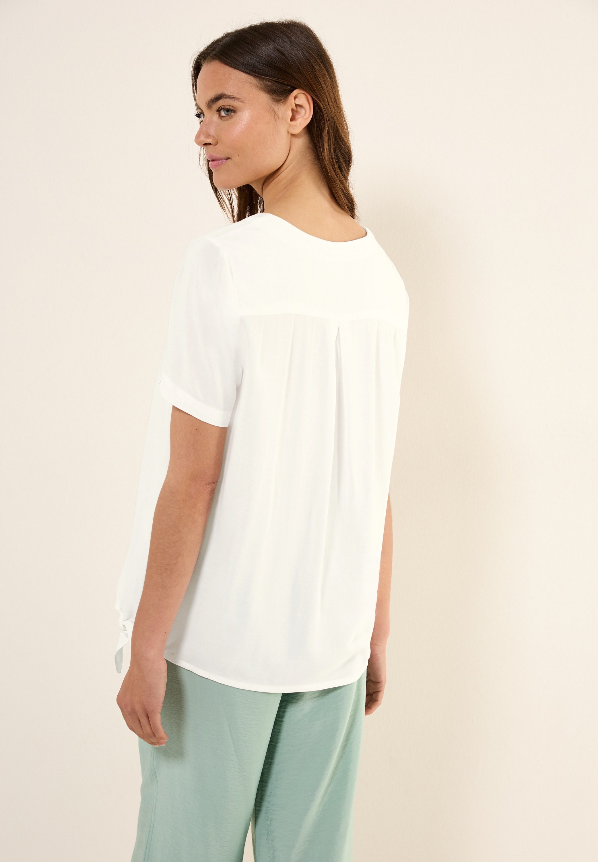 Cecil Kurzarmbluse in Unifarbe günstig online kaufen