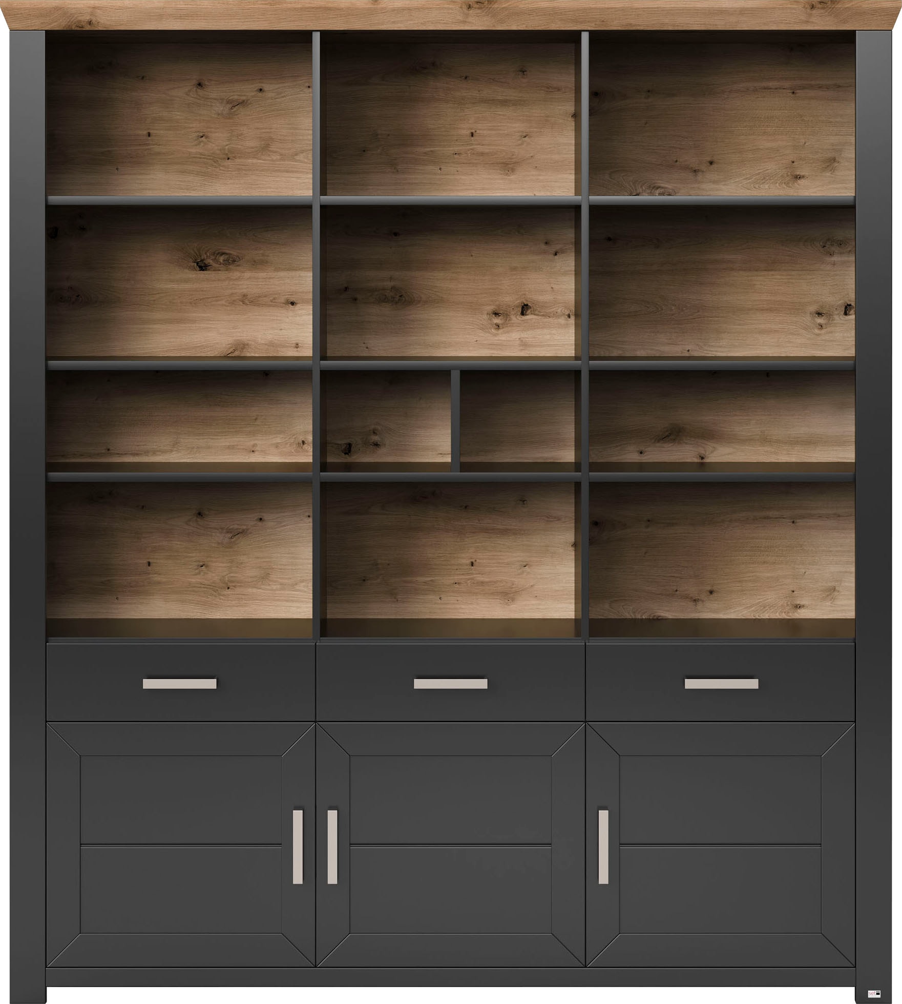 set one by Musterring Aktenregal »York«, offenes Design, wahlweise mit Beleuchtung, 3 Farben, Breite 184 cm