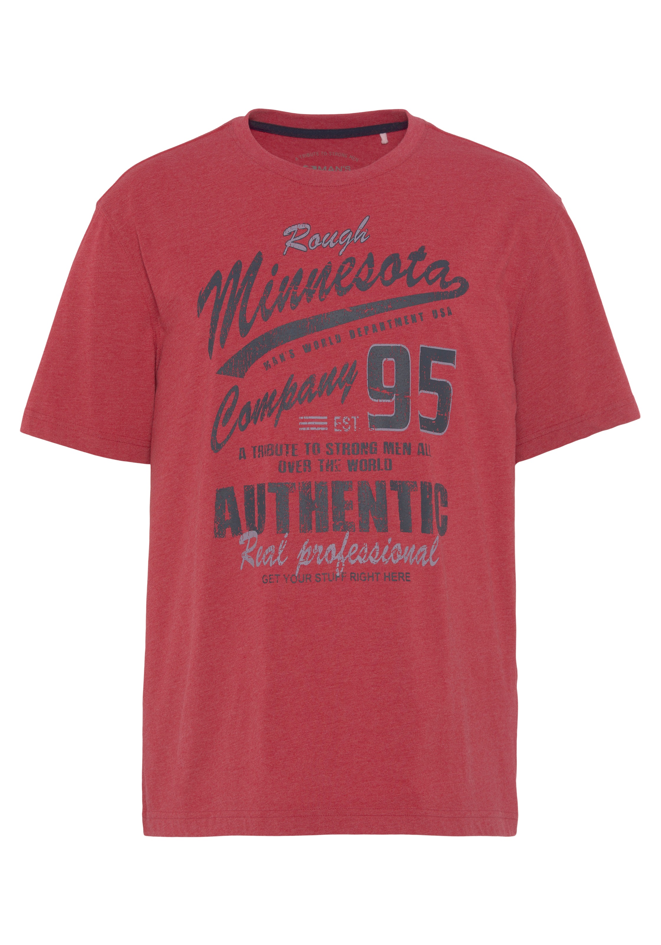 Man's World T-Shirt, kurzärmelig, melierte Optik, Rundhalsausschnitt