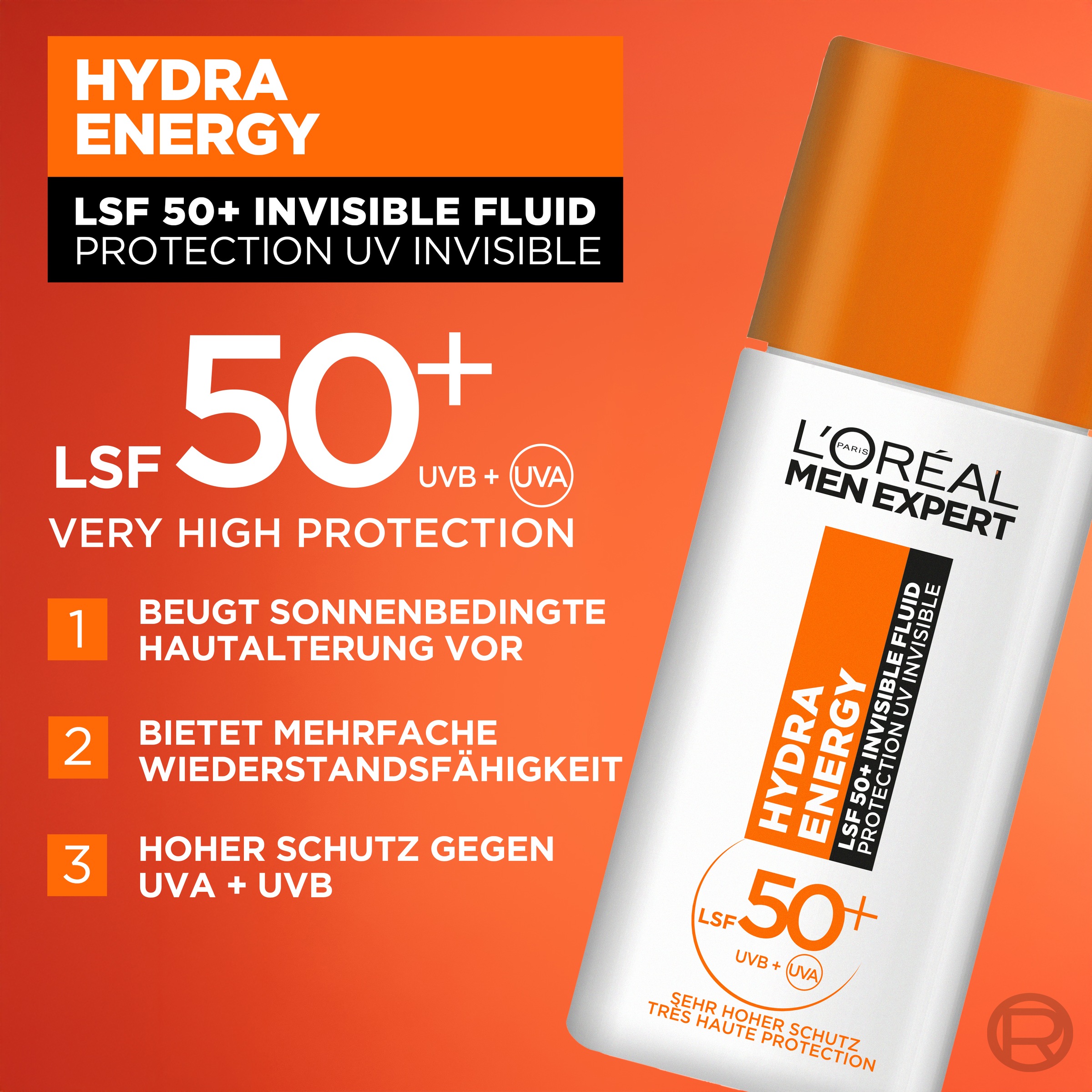 L'ORÉAL PARIS MEN EXPERT Gesichtsfluid »L'Oréal Men Expert Tägliches LSF 50+ Invisible Fluid«