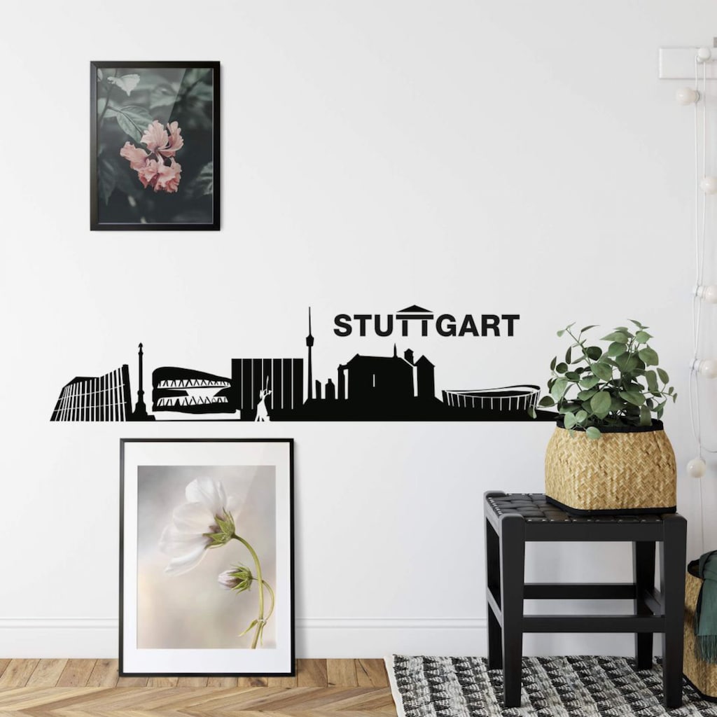 Wall-Art Wandtattoo »XXL Stadt Skyline Stuttgart 120cm«, (Set, 1 St.)