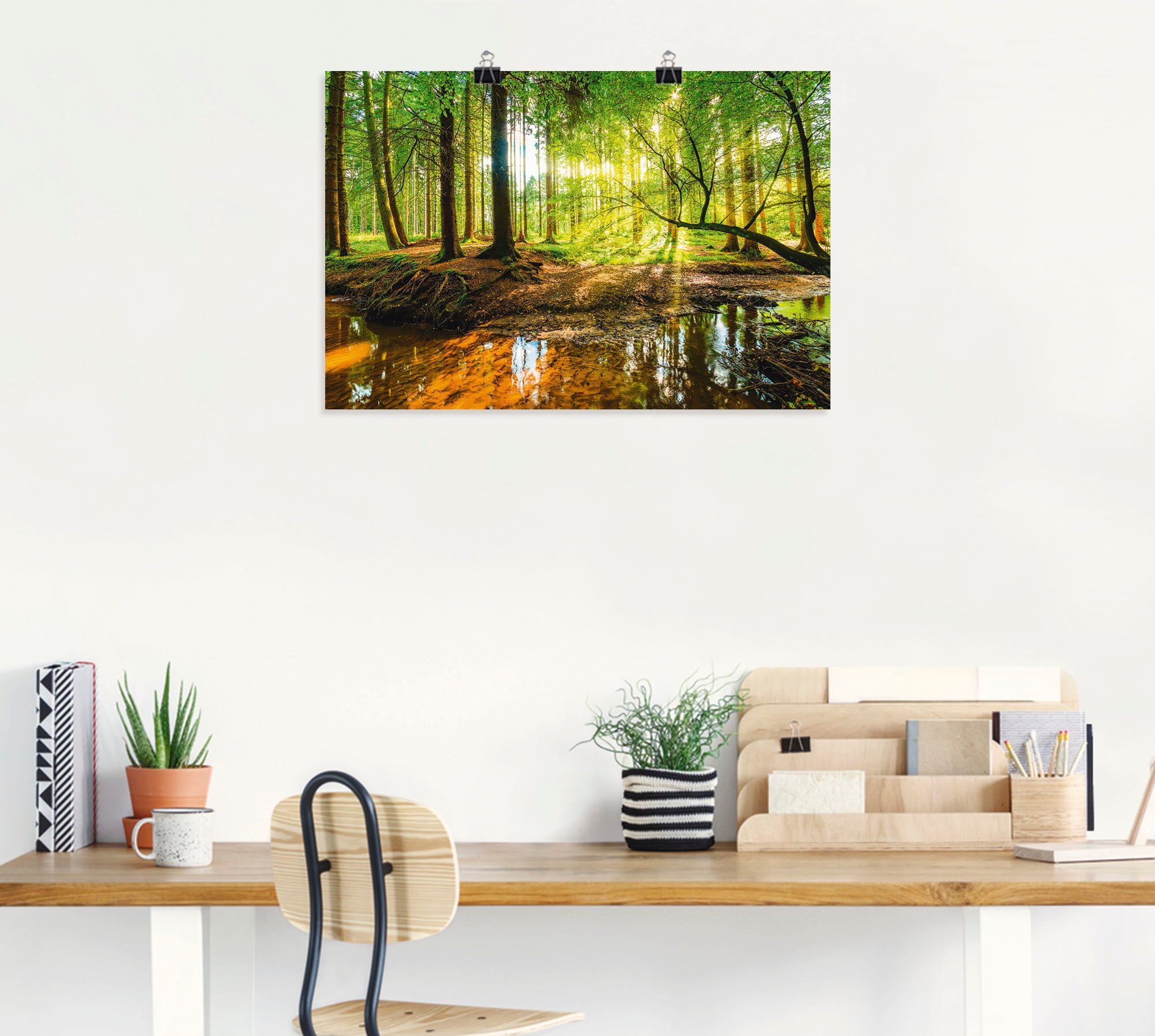 Artland Wandbild »Wald mit Bach« Wald 1 Stk. tlg. als Alubild, Outdoorbild, Leinwandbild, Poster, Wandaufkleber