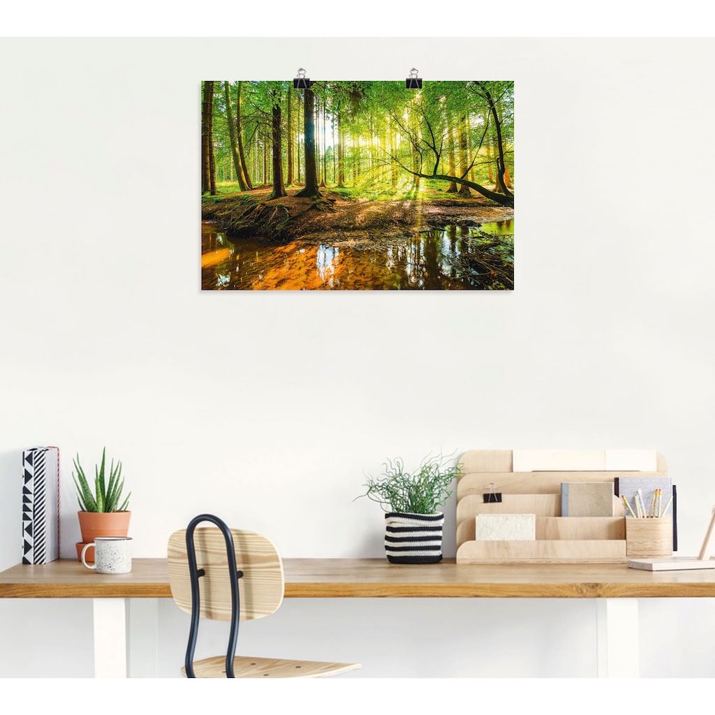 Artland Wandbild »Wald mit Bach«, Wald, (1 St.)