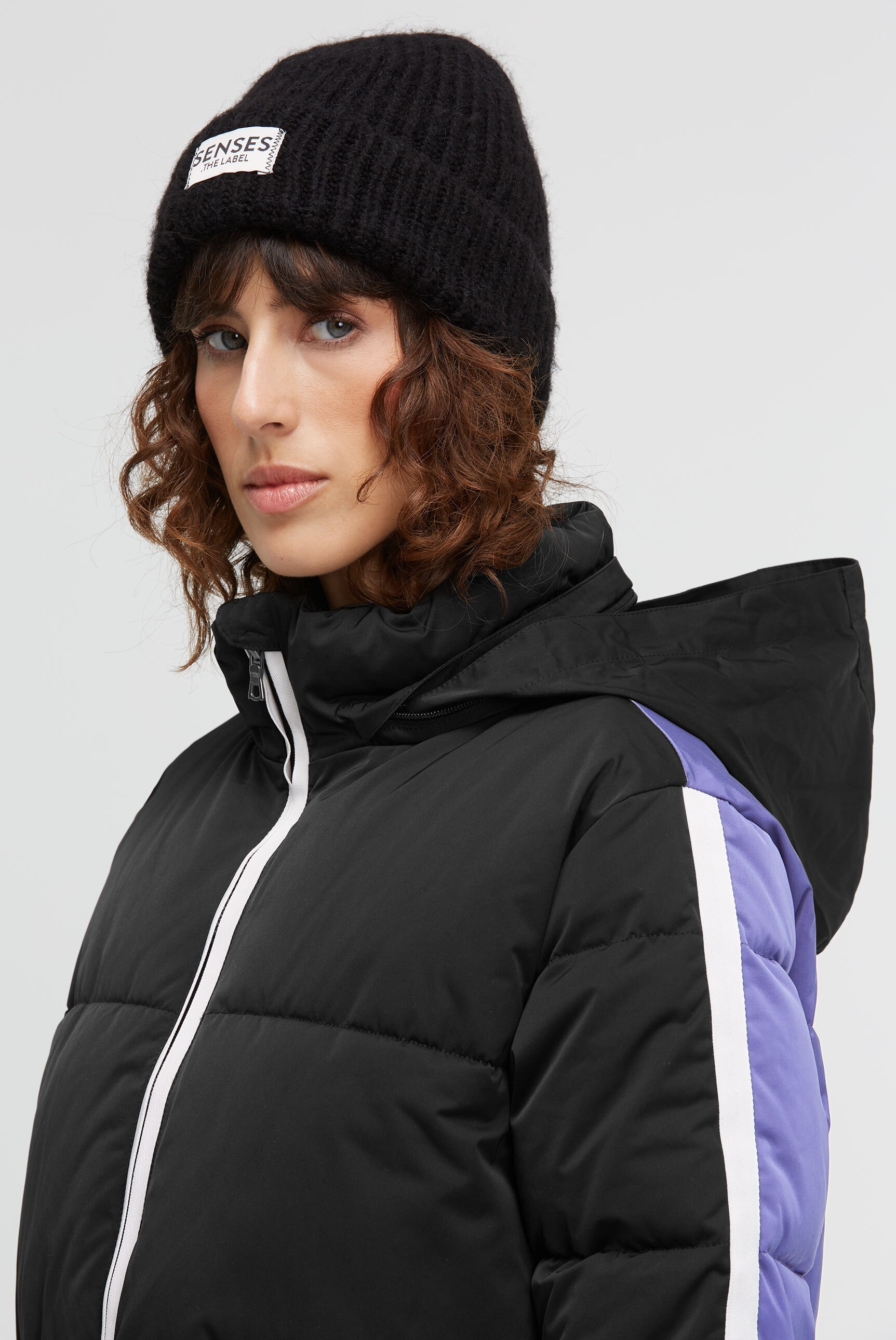 SENSES.THE LABEL Langjacke mit Kapuze mit Windbreaker-Bündchen