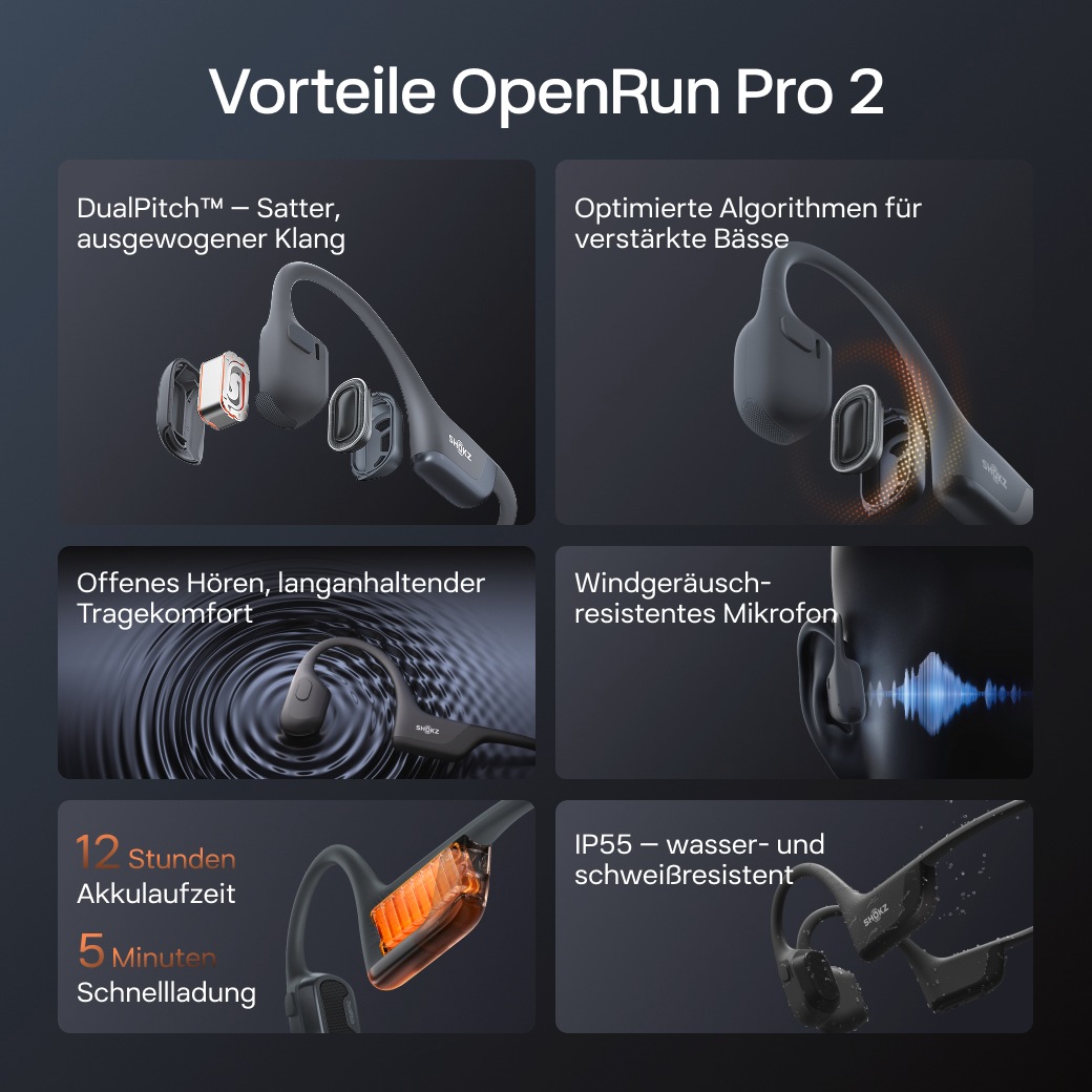 Shokz Open-Ear-Kopfhörer »OpenRun Pro 2 Mini + Cooling Towel«