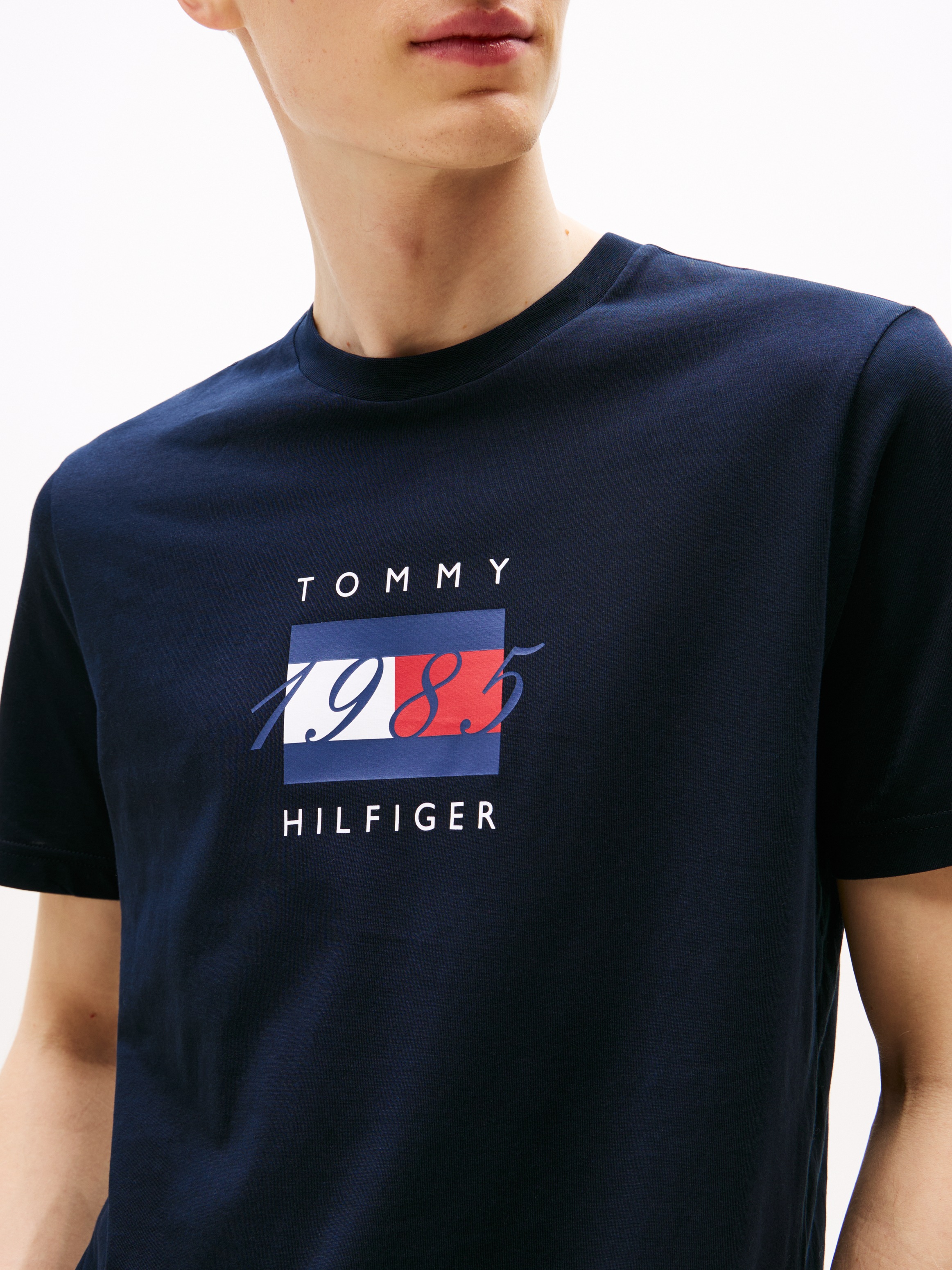 Tommy Hilfiger T-Shirt "LINEAR FLAG GRAPHIC" Rundhals, regular fit, Jersey günstig online kaufen