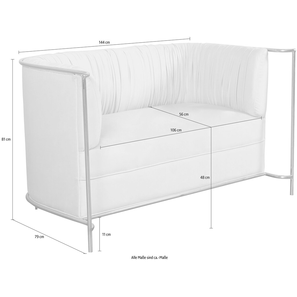 Leonique Loveseat »Emeric«, mit Raffungen in der Rückenlehne, in edlem Design