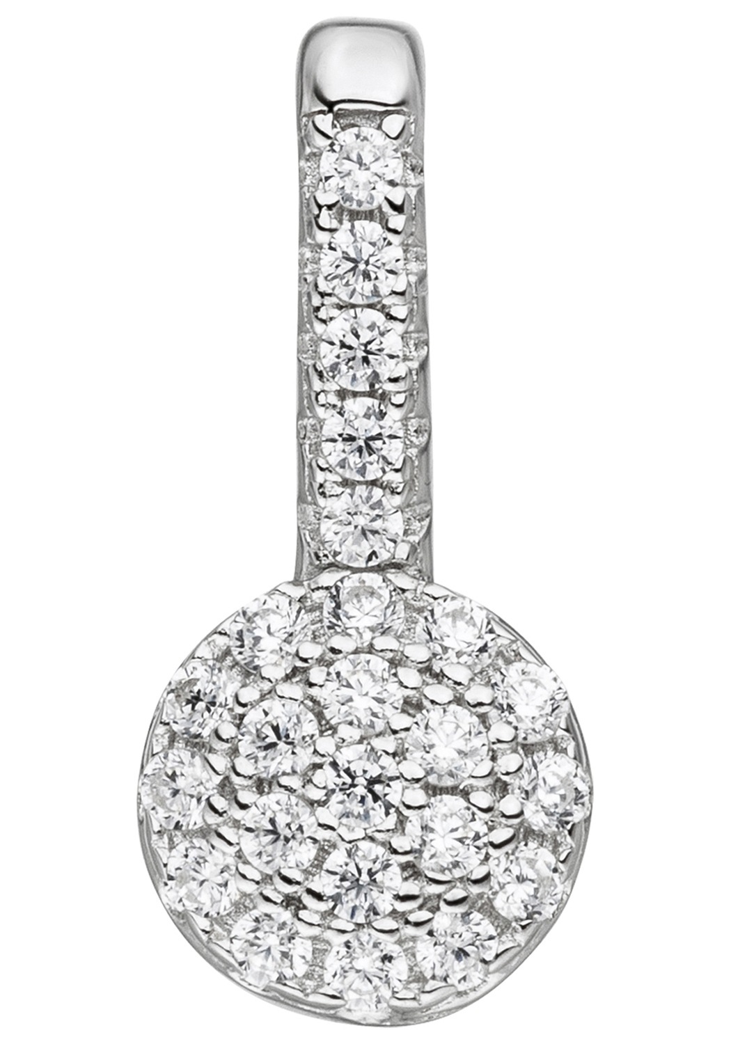 Kettenanhänger JOBO "Anhänger mit 24 Zirkonia", silber (silber 925), Schmuckanhänger, Damen, Silber 925 (Sterlingsilber), Kettenanhänger, 925 Silber