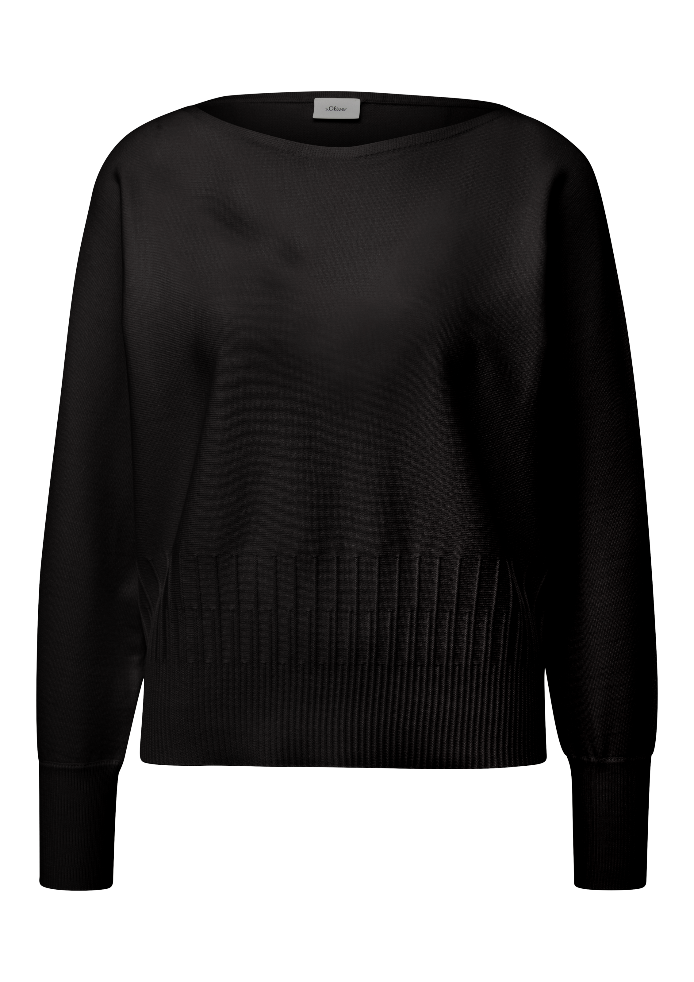 s.Oliver BLACK LABEL Strickpullover, mit Strukturmuster am Saum