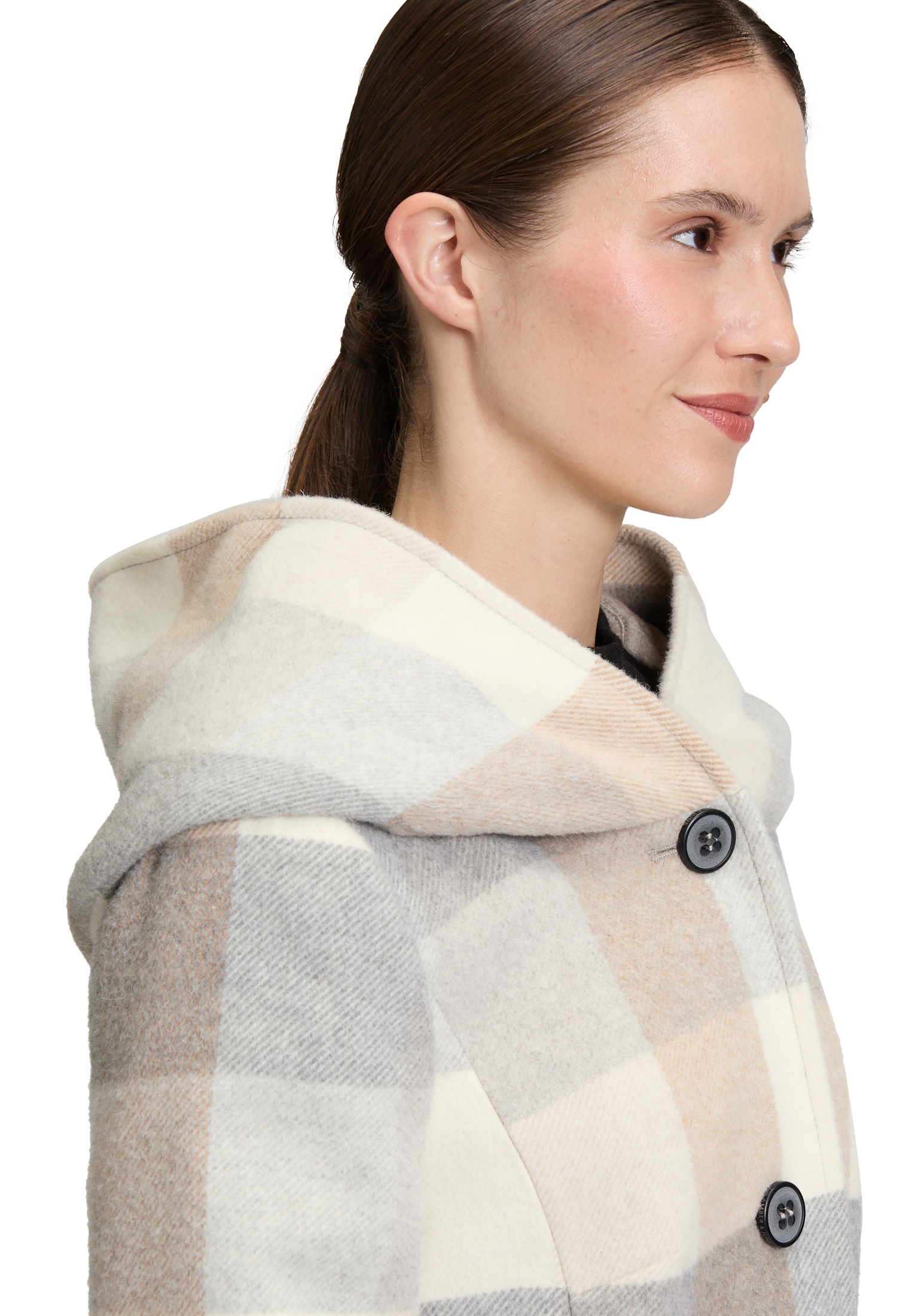 Amber & June Kurzjacke »Amber & June Damen Kurzmantel mit Kapuze«, mit Kapuze