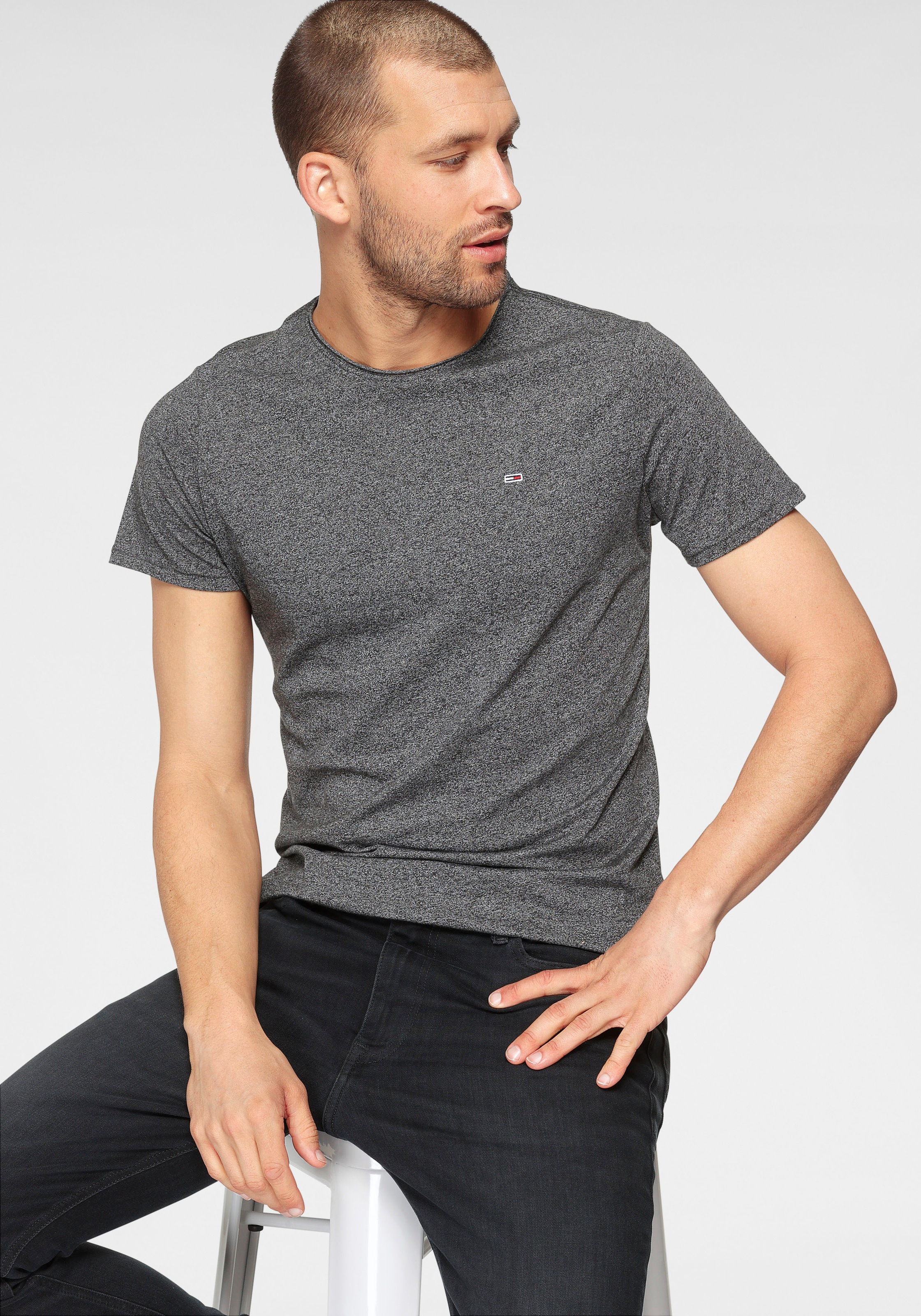 Tommy Jeans T-shirt à Manches Courtes Slim Jaspe Black XL Homme 3