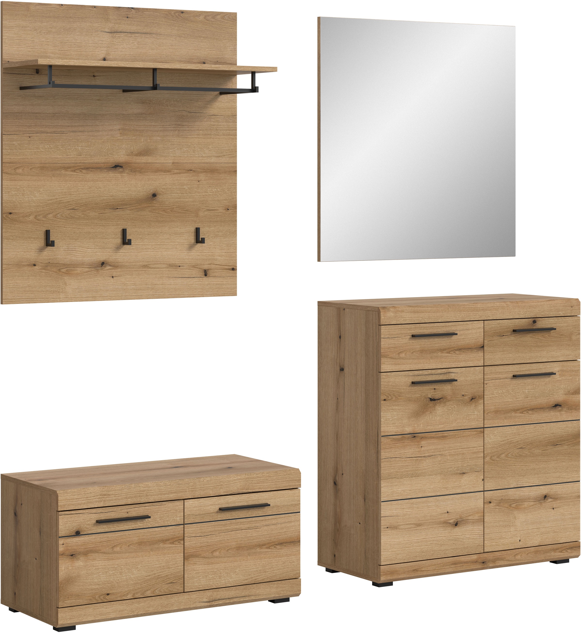 INOSIGN Garderoben-Set "Siena, Fronten mit hochwertiger Rillenfräsung, 4-te günstig online kaufen