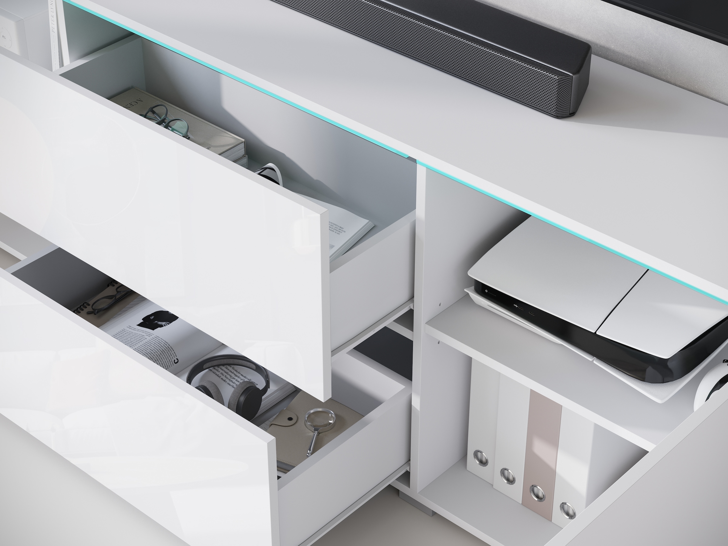 INOSIGN Lowboard, Lowboard Vera, 2 Türen/2 Schubladen, TV-Schrank mit viel Stauraum