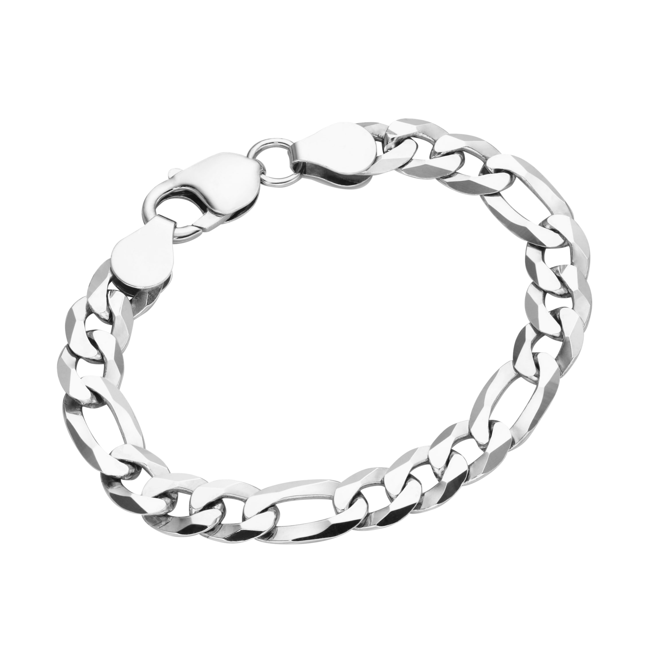 Armband »Figarokette 3/1 diamantiert, massiv, Silber 925«