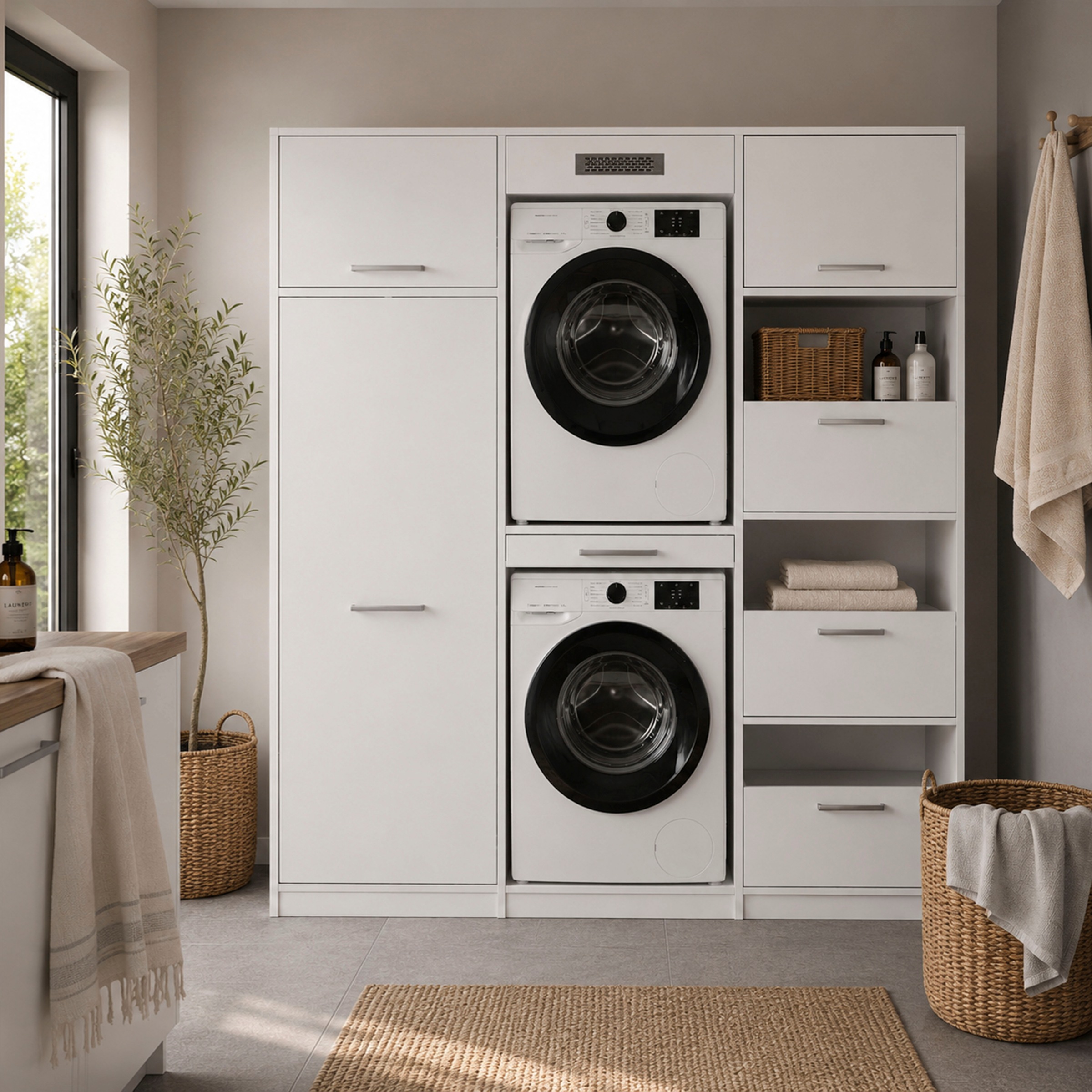 Inter Link Mehrzweckschrank-Set »Norela, Waschmaschinenumbauschrank, Geräteschrank mit Wäscheschrank« 5 Stk. tlg.