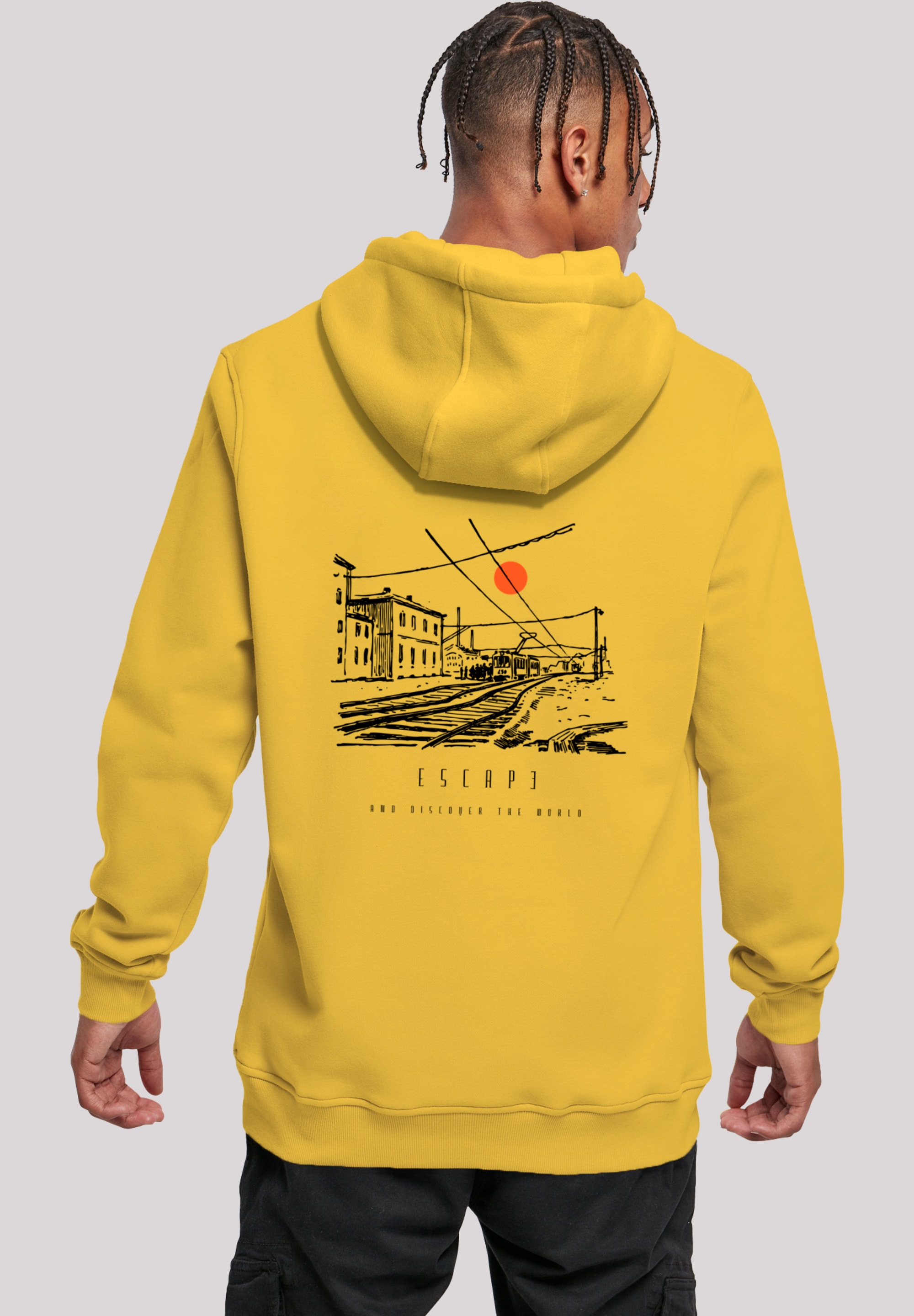F4NT4STIC Kapuzenpullover "Escape Discover the World Town Train Station", P günstig online kaufen