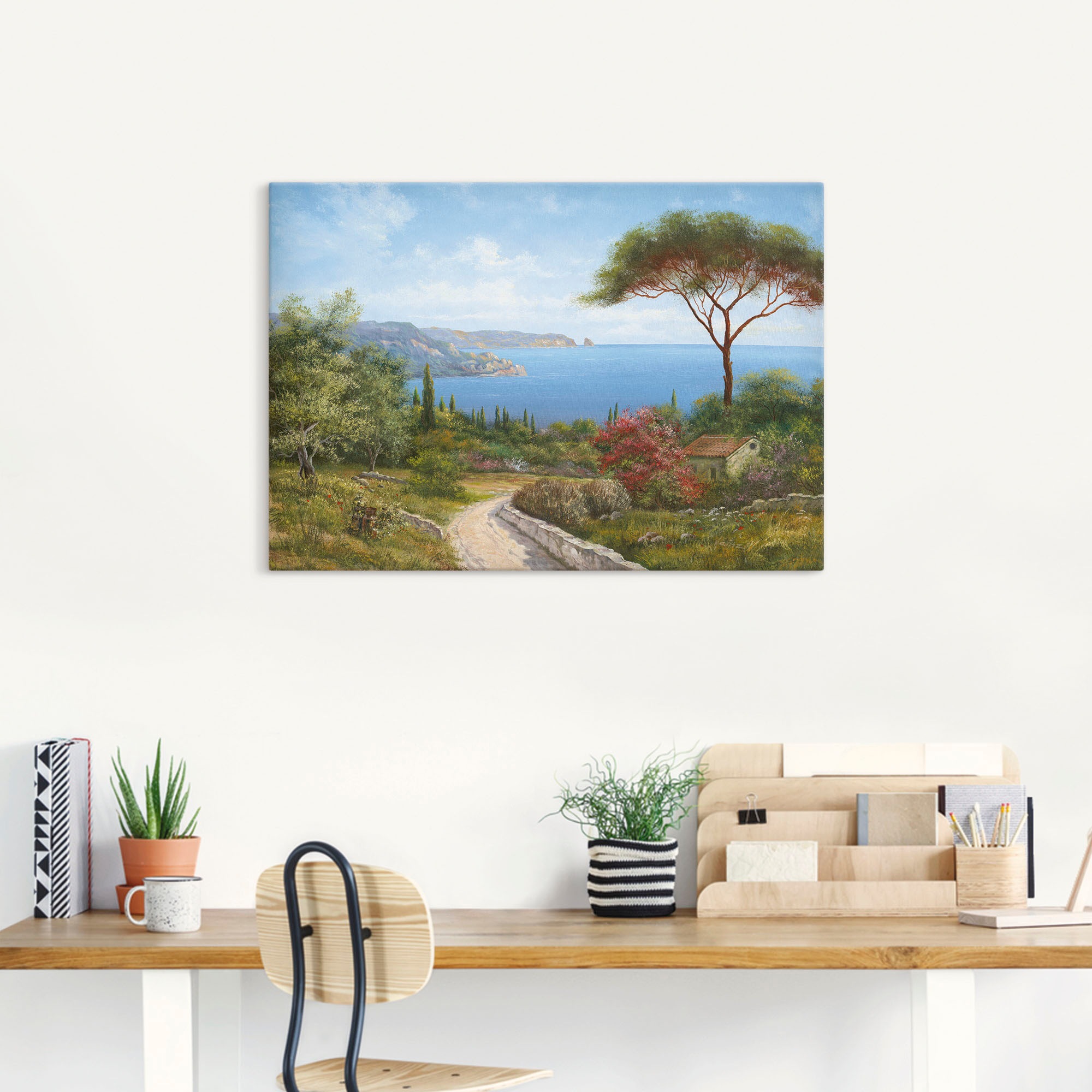 Artland Wandbild "Haus am Meer" Gewässer 1 Stk. tlg. als Leinwandbild, Post günstig online kaufen