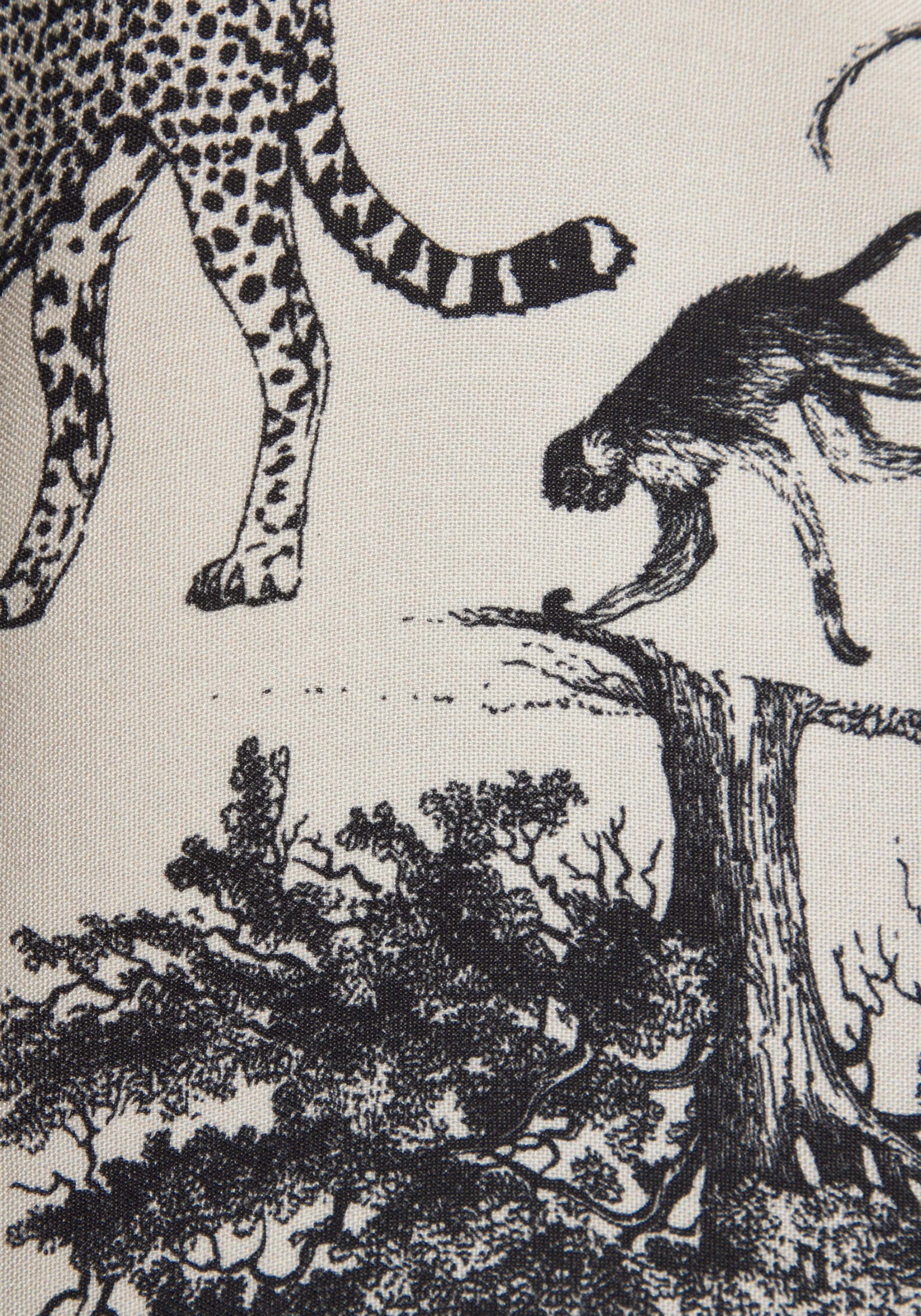 LASCANA Schlupfbluse mit Alloverdruck und Knöpfen, Kurzarmbluse, sommerlich