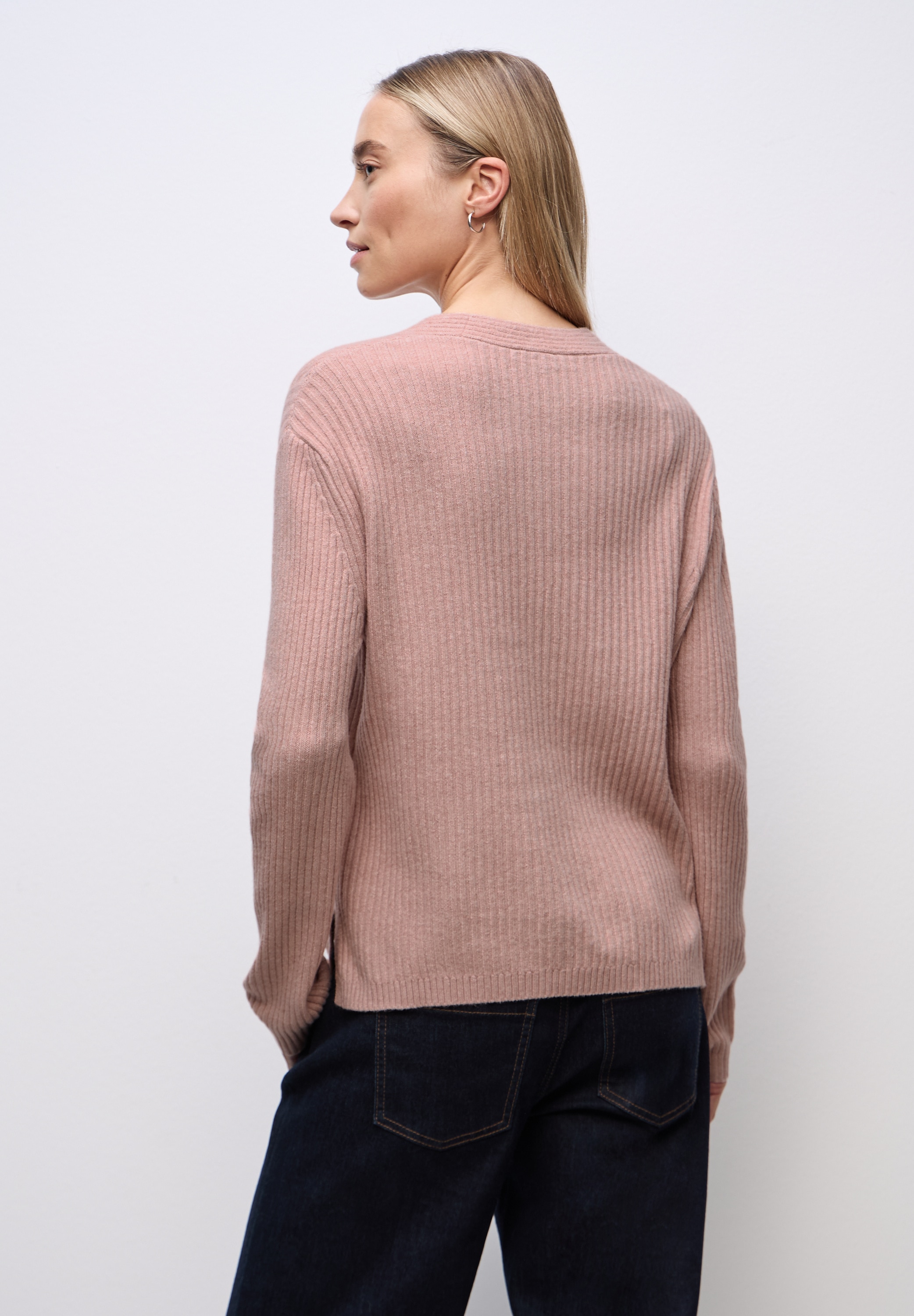 STREET ONE V-Ausschnitt-Pullover in Unifarbe