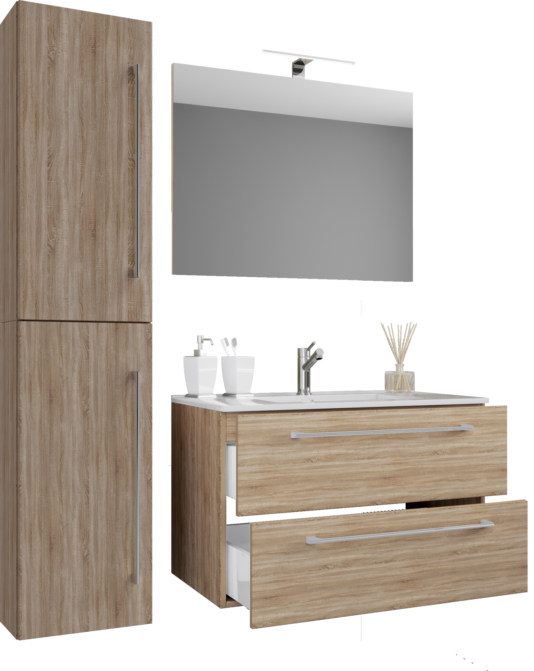 VCM Waschtisch "4-tlg. Waschplatz Waschtisch Badinos Schublade SP" 4 Stk. tlg.