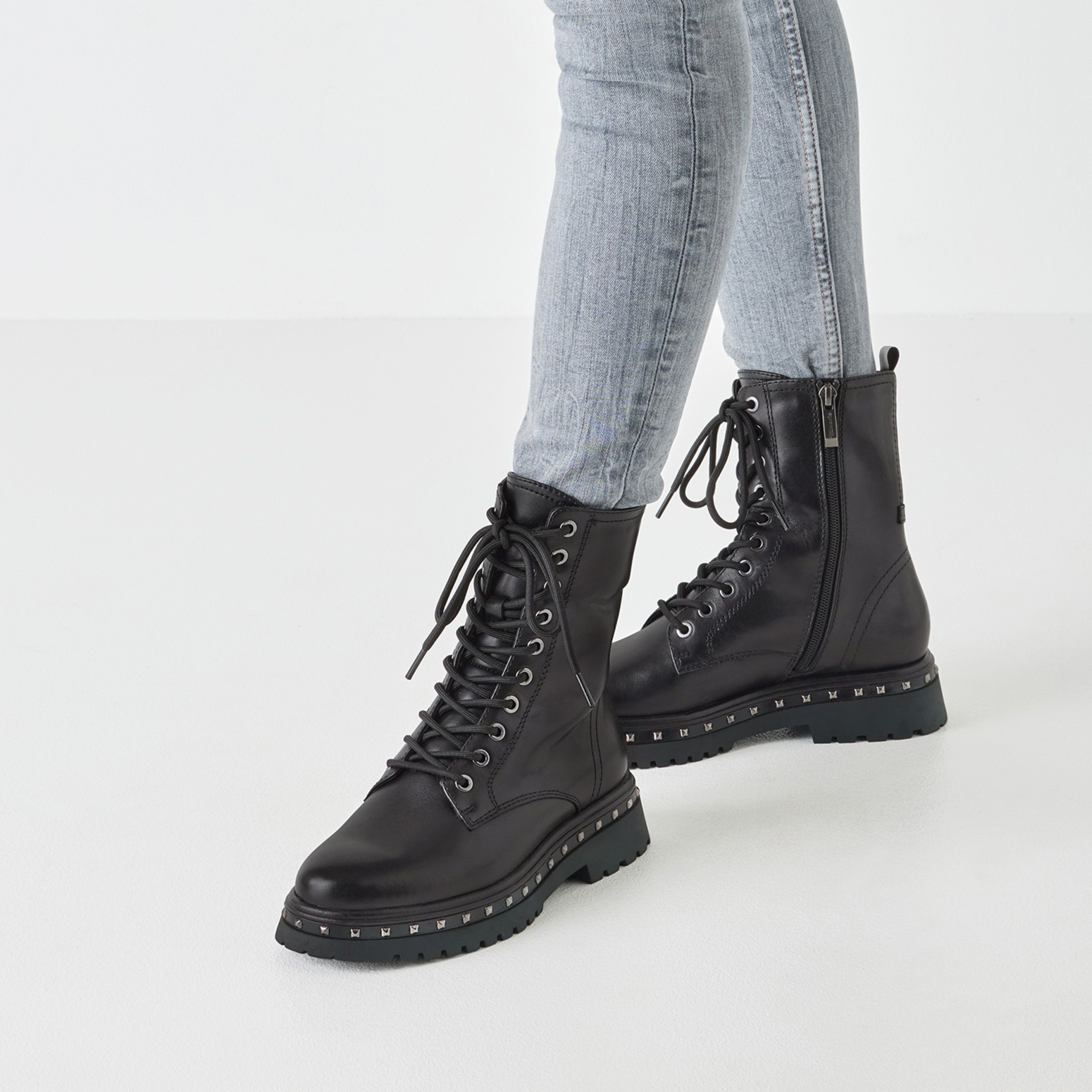 Tamaris Schnürboots, Blockabsatz, Plateau, Schnürstiefelette mit Nieten am günstig online kaufen