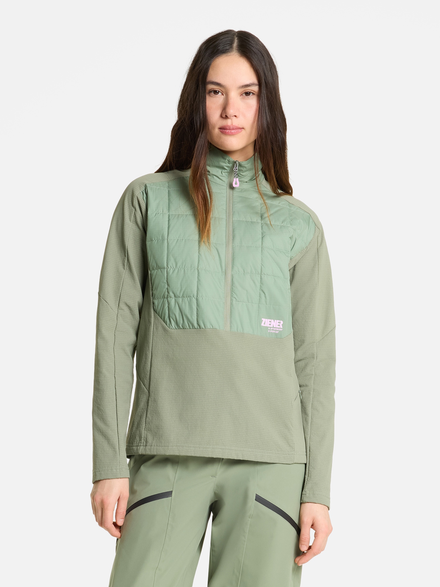 Ziener Sweatshirt »RAFY-Z DAMEN«, wind- u. wasserabweisend, warm, elastisch, Stehkragen
