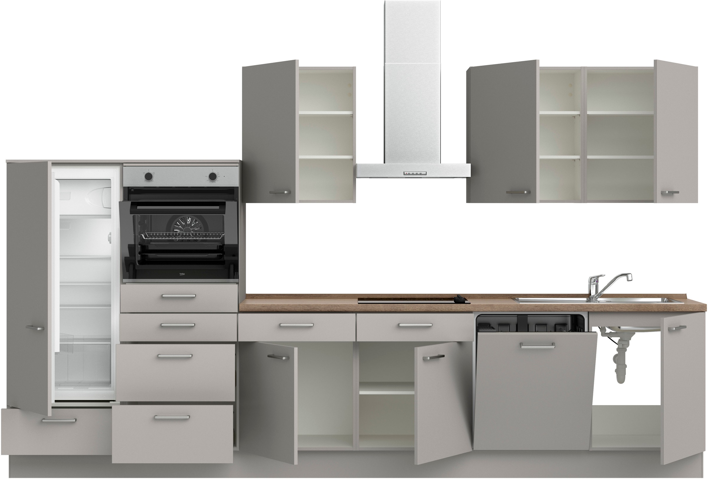 nobilia® Küchenzeile »"Touch I"«, vormontiert, Ausrichtung wählbar, Breite 360 cm, wahlw. mit E-Geräten