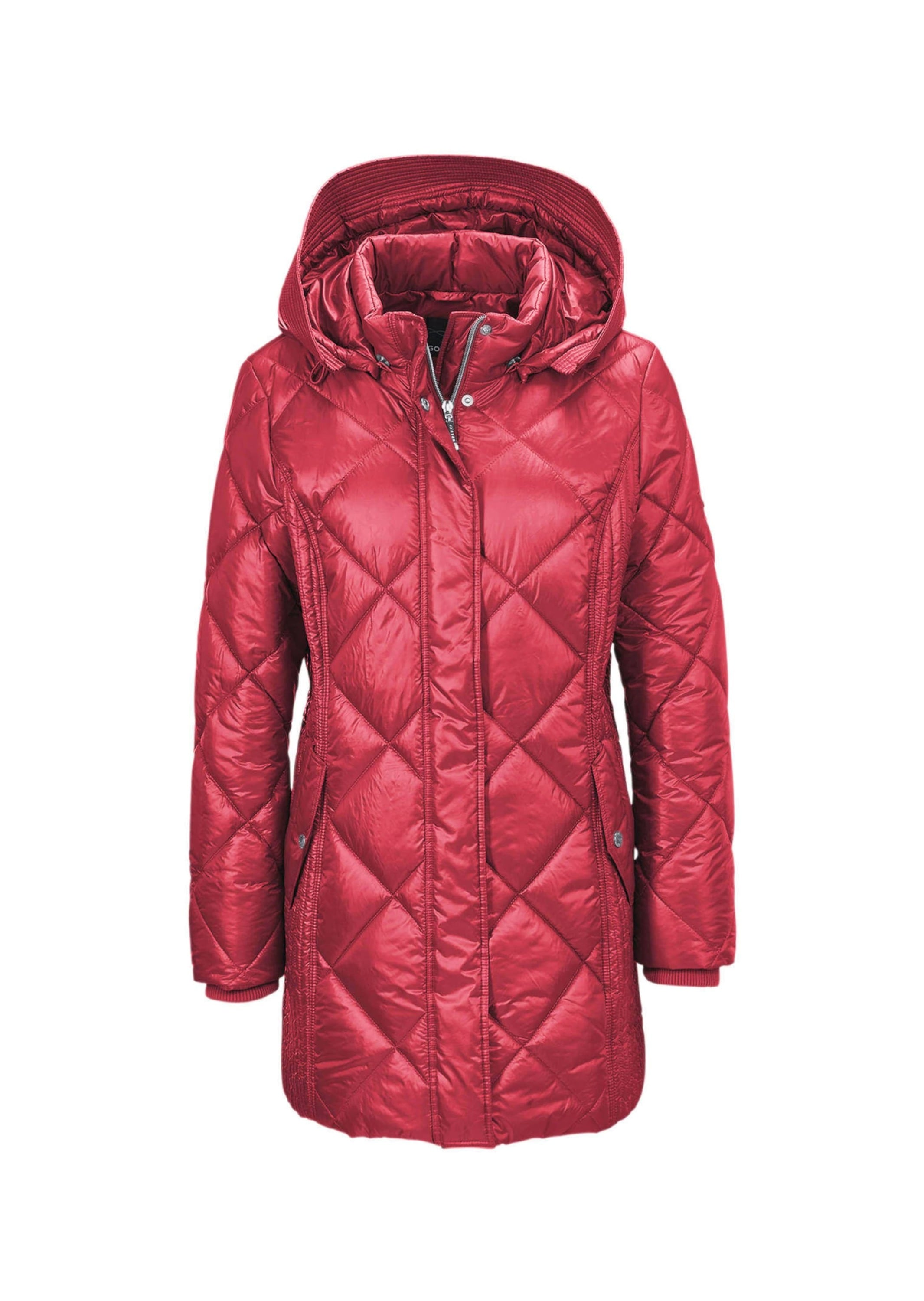 GOLDNER Steppjacke "Kapuzenmantel mit Stehkragen" Mit Strickbündchen an den Ärmeln