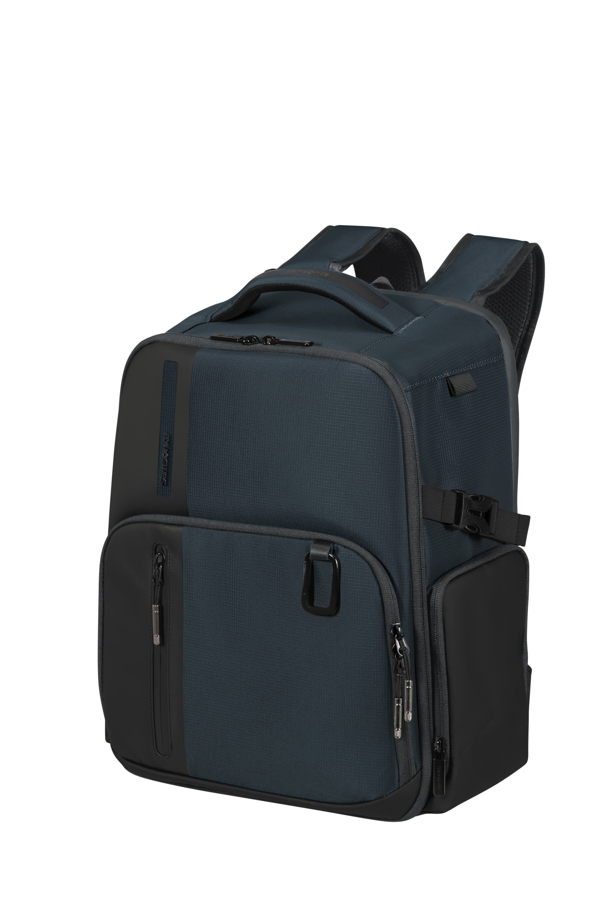 "Reiserucksack SAMSONITE ""BIZ2GO"", Gr. B/H/T: 30cm x 40cm x 20cm, blau, Polyester, Rucksäcke Reiserucksack, reflektierende Details"