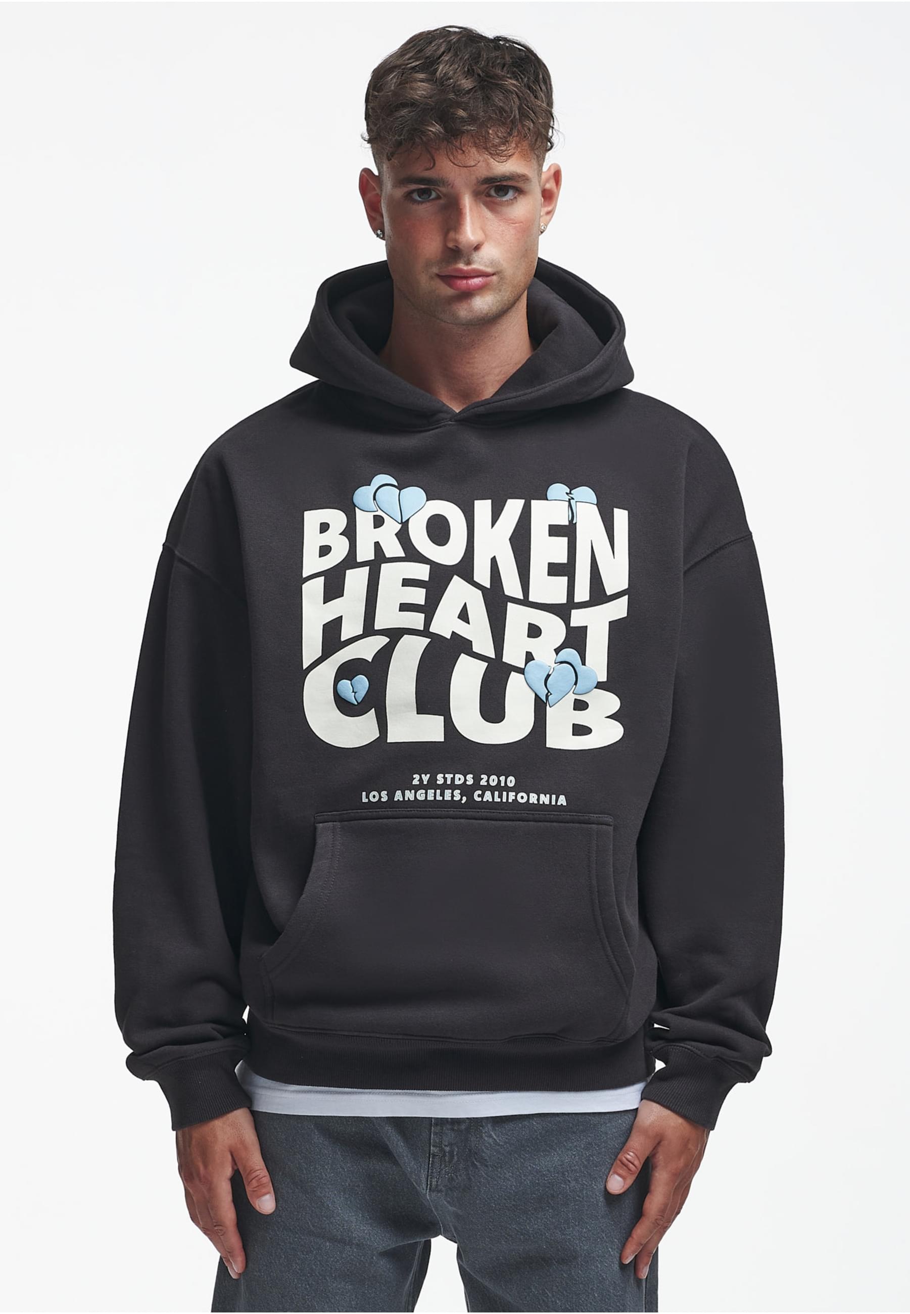 2Y Studios Kapuzensweatshirt »2Y Studios Herren 2Y Broken Heart Club Oversize Hoodie«, (1 tlg.)