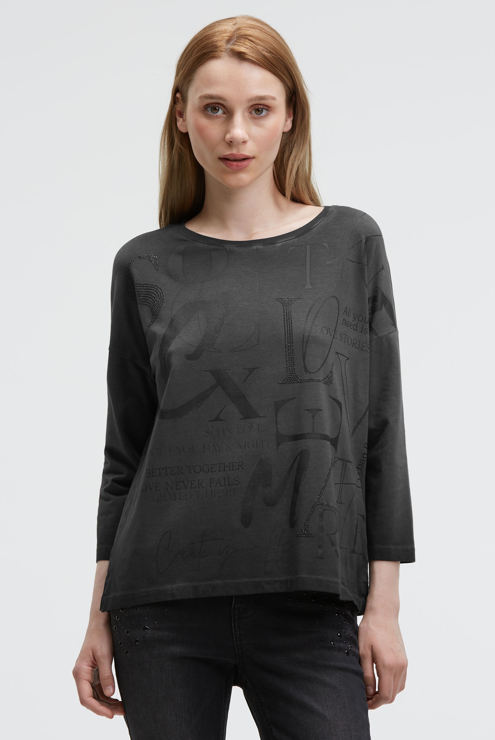 SOCCX 3/4-Arm-Shirt mit Seitenschlitze günstig online kaufen