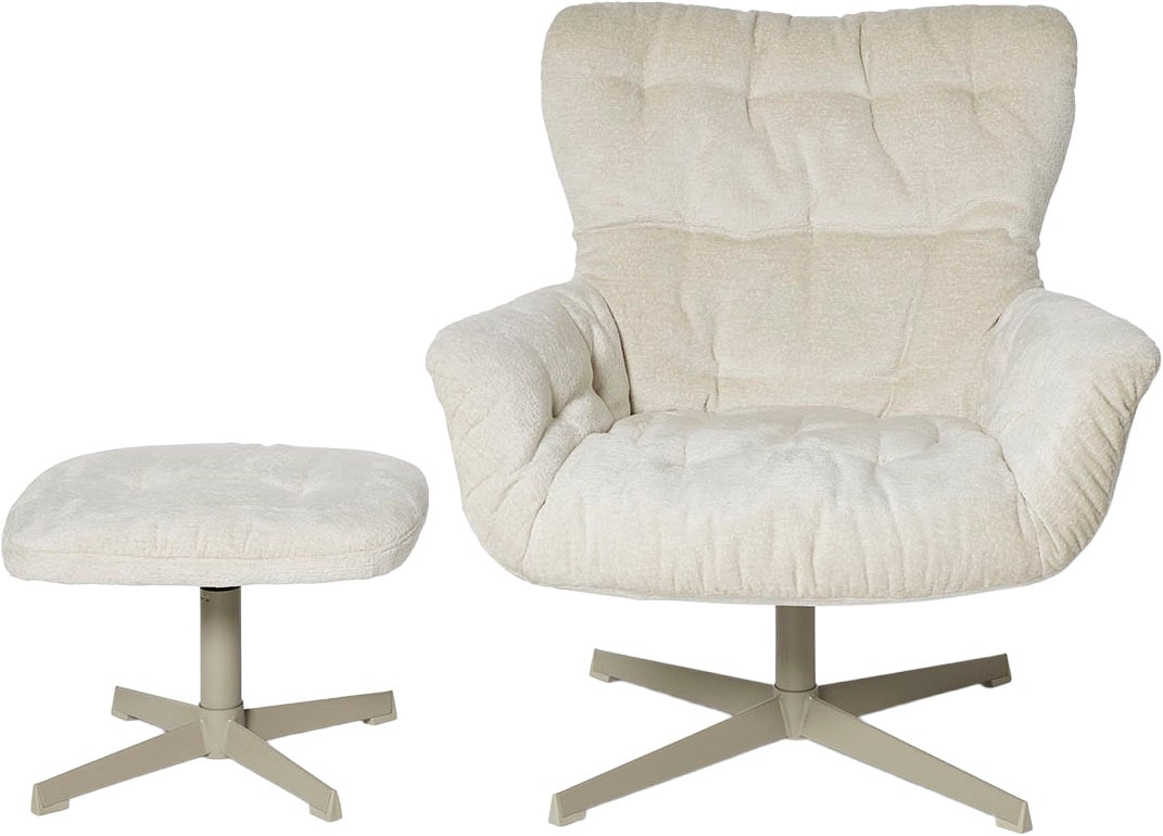 Jahnke Sessel »LOUNGE COSY TWIST PLUS« Loungesessel inkl. Hocker, bequeme Polsterung & Armlehnen, drehbar