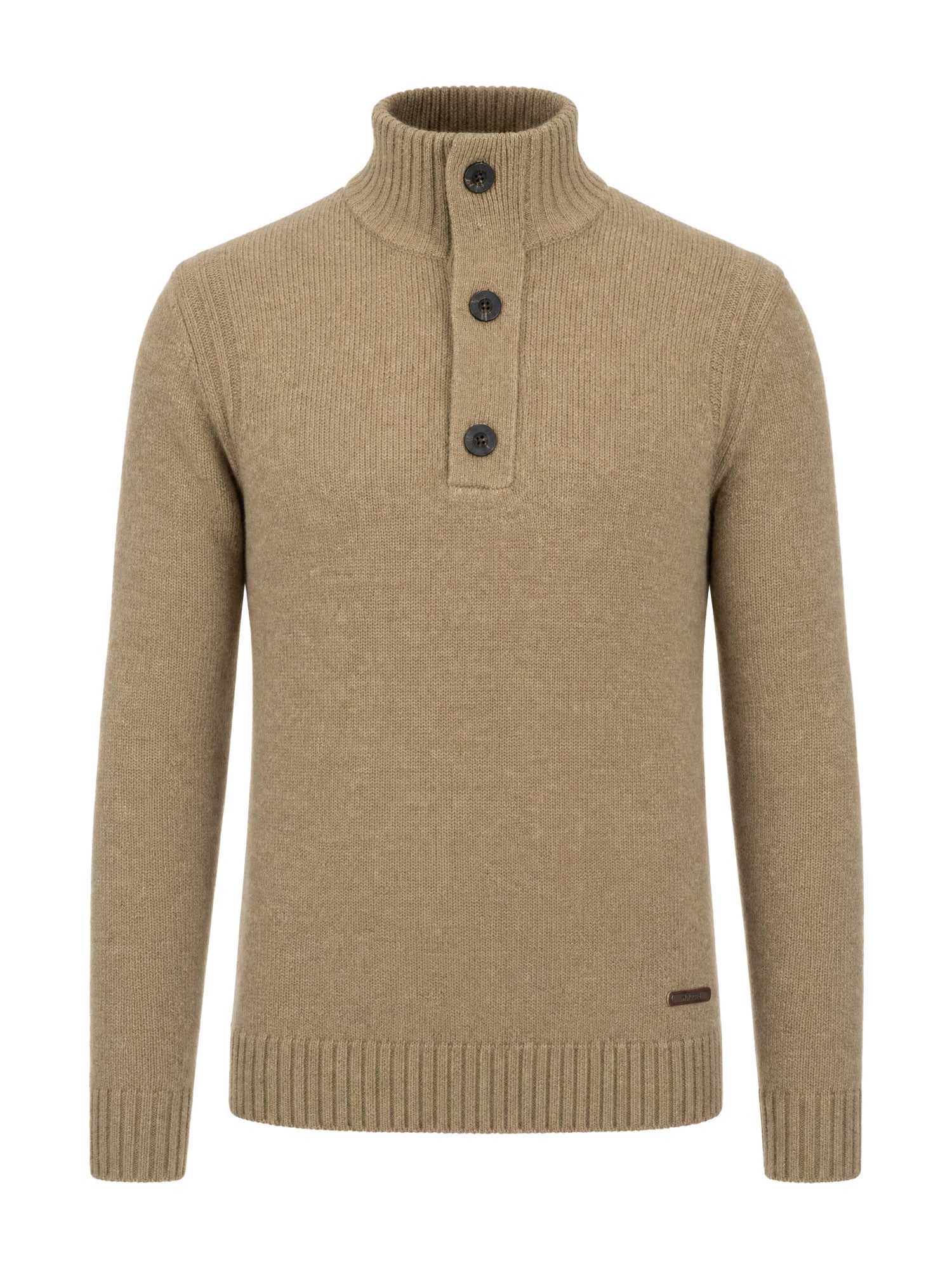 Indicode Strickpullover »INVestdale ½ placket« Materialmix, regular fit