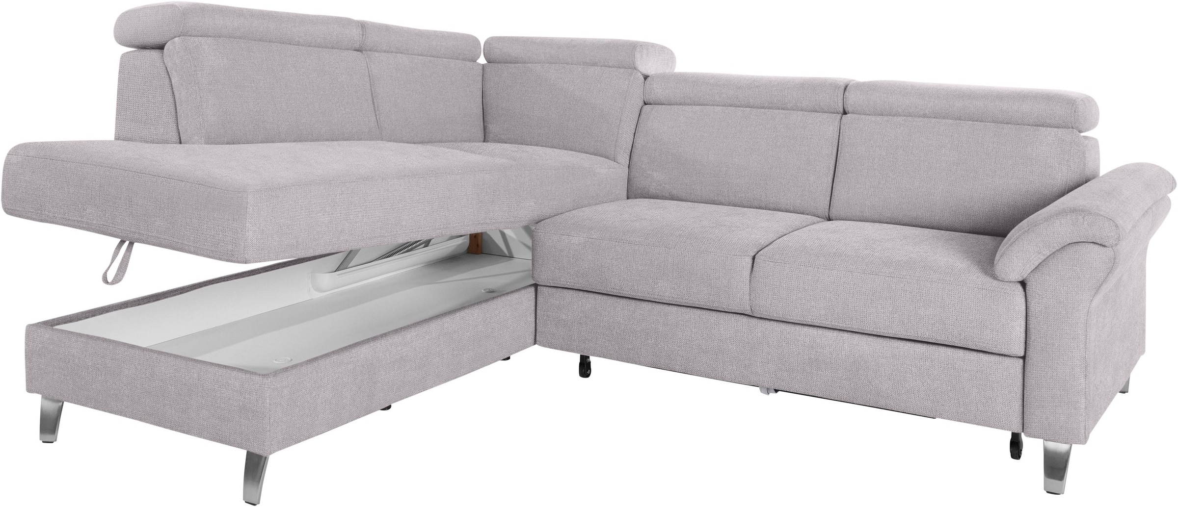 sit&more Ecksofa, inklusive Kopfteilverstellung, wahlweise mit Bettfunktion und Bettkasten