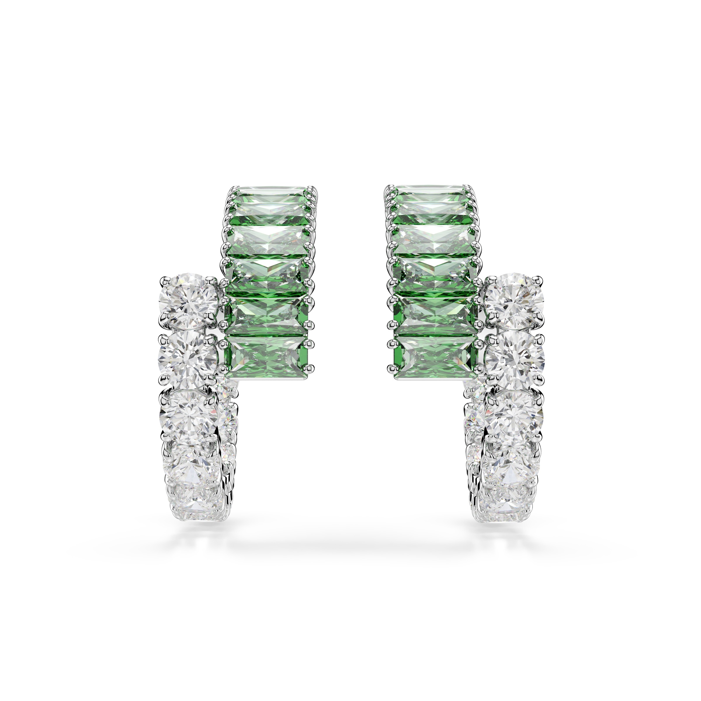 Swarovski Paar Creolen »Schmuck Geschenk Matrix Ohrringe«, mit Swarovski® Kristall, Swarovski® Zirkonia (synth.)