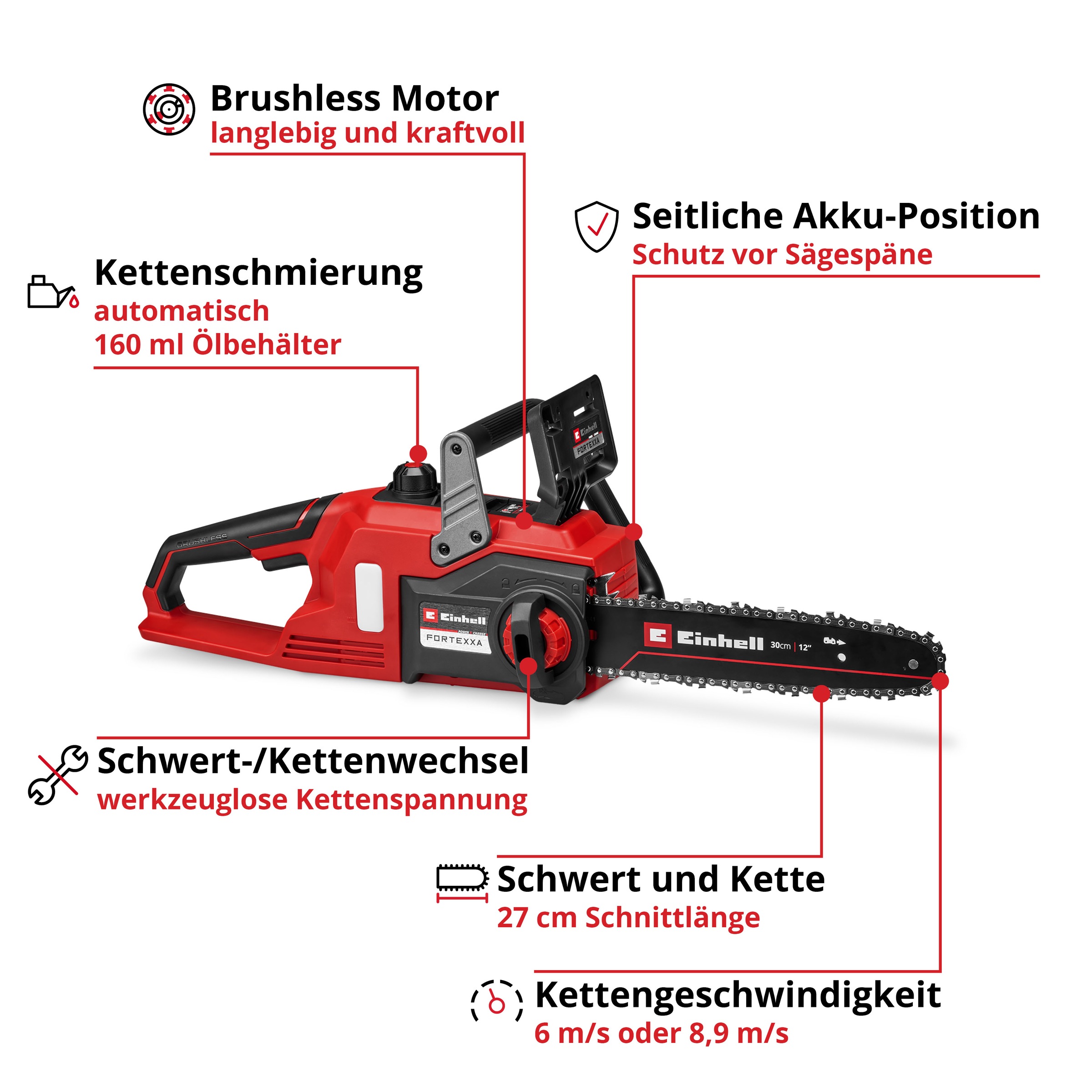 Einhell Akku-Kettensäge »FORTEXXA 18/30« ohne Akku und Ladegerät