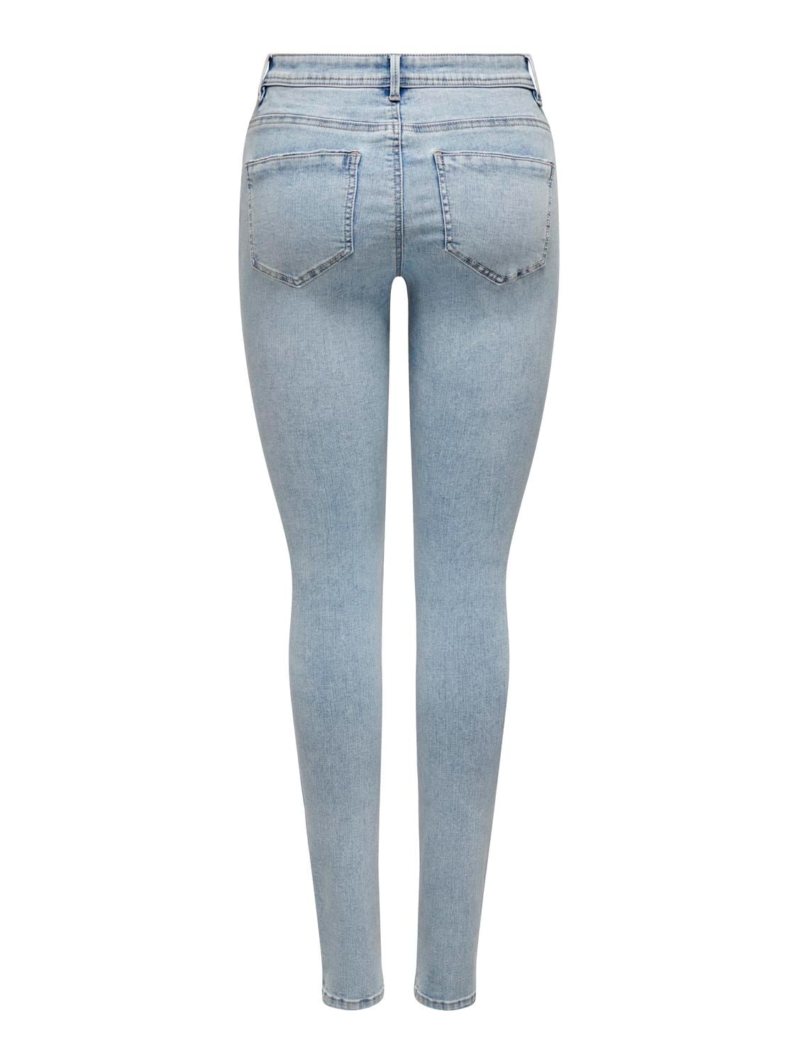 ONLY Skinny-fit-Jeans »ONLWAUW MID WAIST KNEE DES PIM«, mit Destroyed Effekt