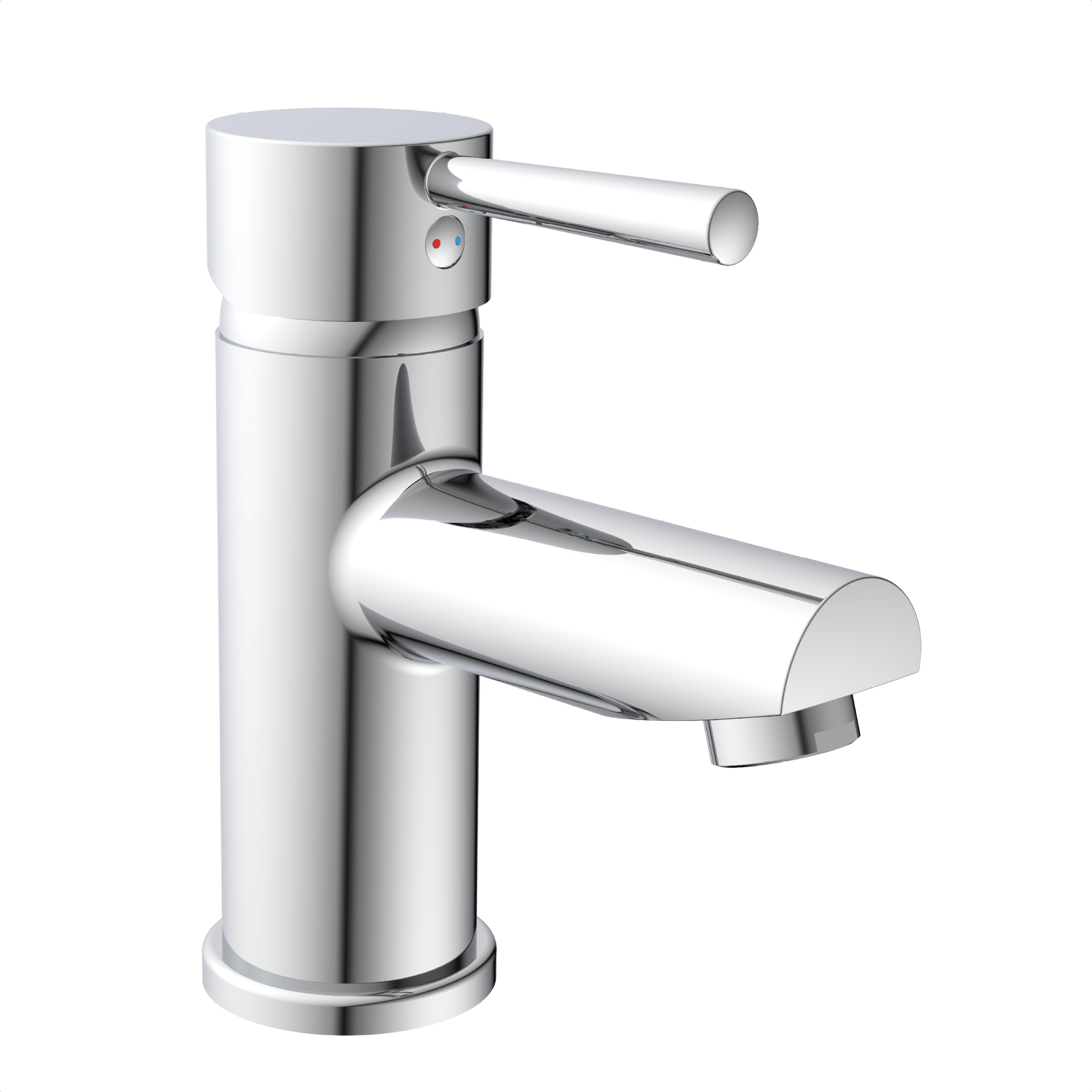 Waschtischarmatur WELLTIME, B:13cm H:16cm T:5,5cm Ø:5,5cm, grau, Messing, Armaturen, "PARIS", wassersparende Eco-Click-Funkt,inkl. Pop-Up