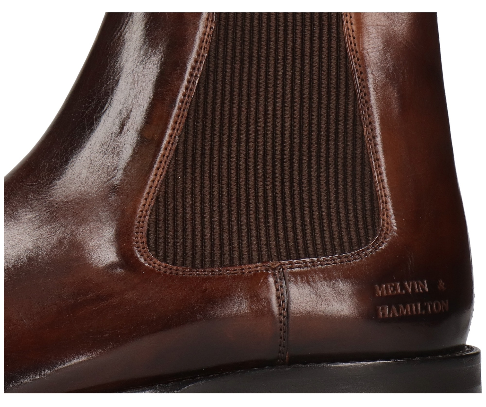 Melvin & Hamilton Chelseaboots »Clint 7 - vegetabil gegerbt«, Business Schuh, Anzugschuh, Stiefelette mit Blockabsatz