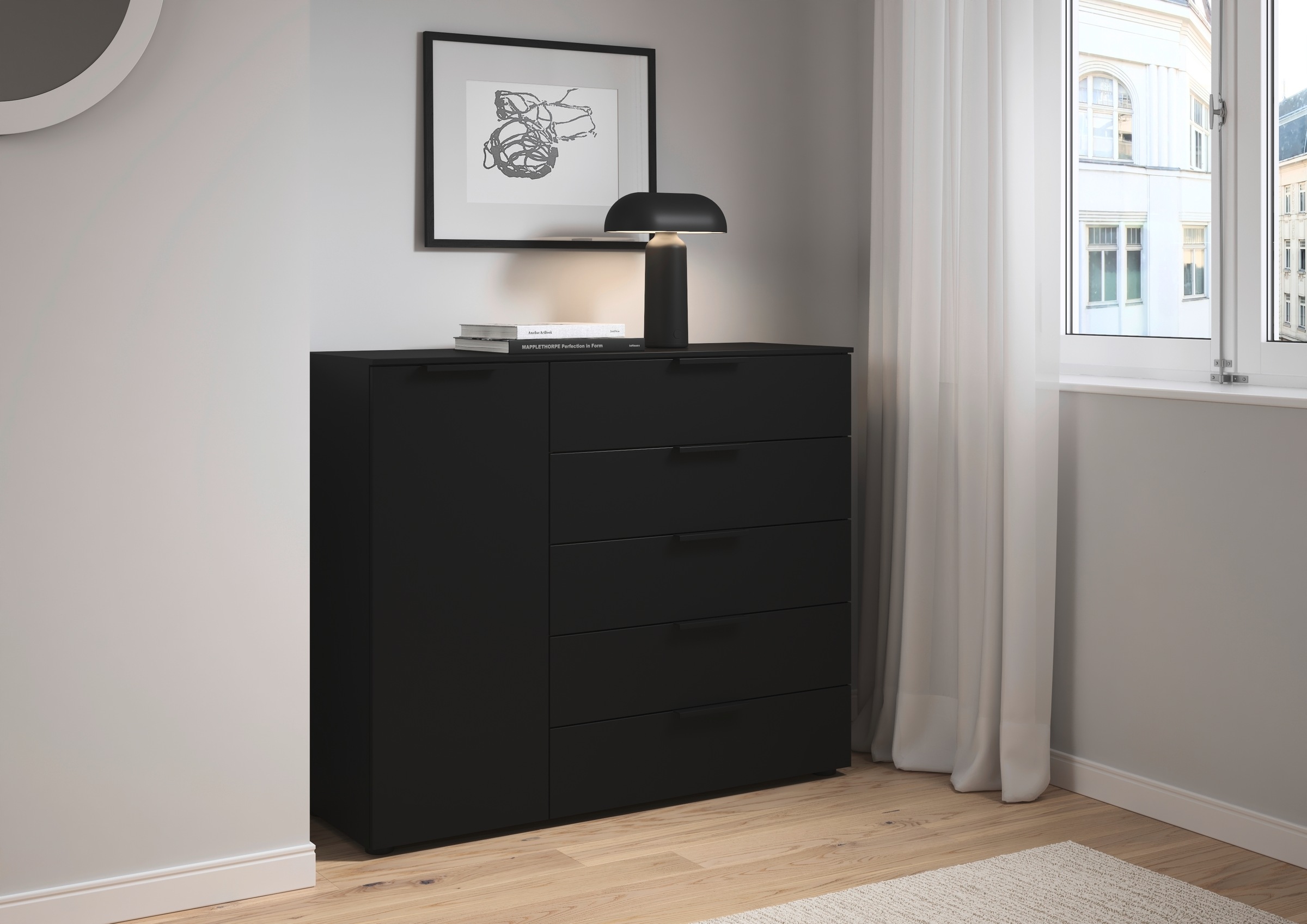 LeGer Home by Lena Gercke Kommode "Serina", mit 5 Schubkästen und 1 Tür sow günstig online kaufen
