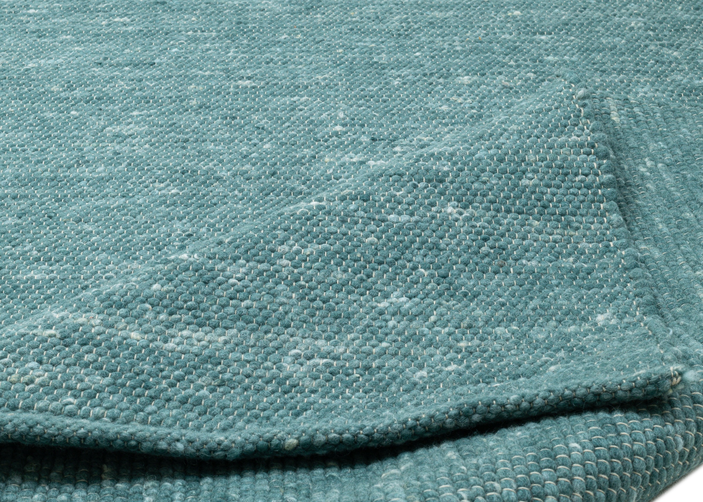 Wollteppich OTTO HOME "Pirker", blau (petrol), B:40cm H:12mm L:60cm, Schurwolle, Teppiche, Wendeteppich, meliert, reine Wolle, handgewebt, Scandi, Wohnzimmer 3