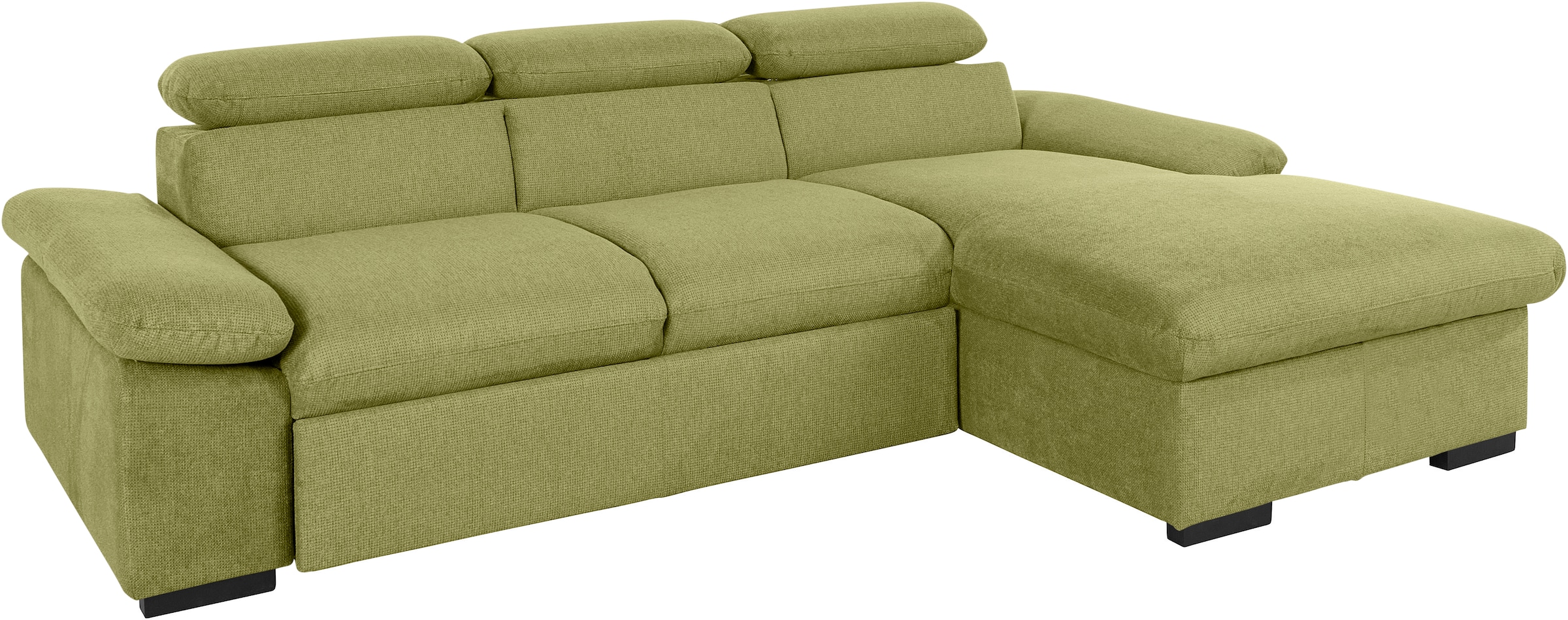 COTTA Ecksofa »Lola L-Form mit Kopfteilfunktion & Hocker«, (Set, mit Hocker), wahlweise mit Bettfunktion, Bettkasten & Armteilverstellung