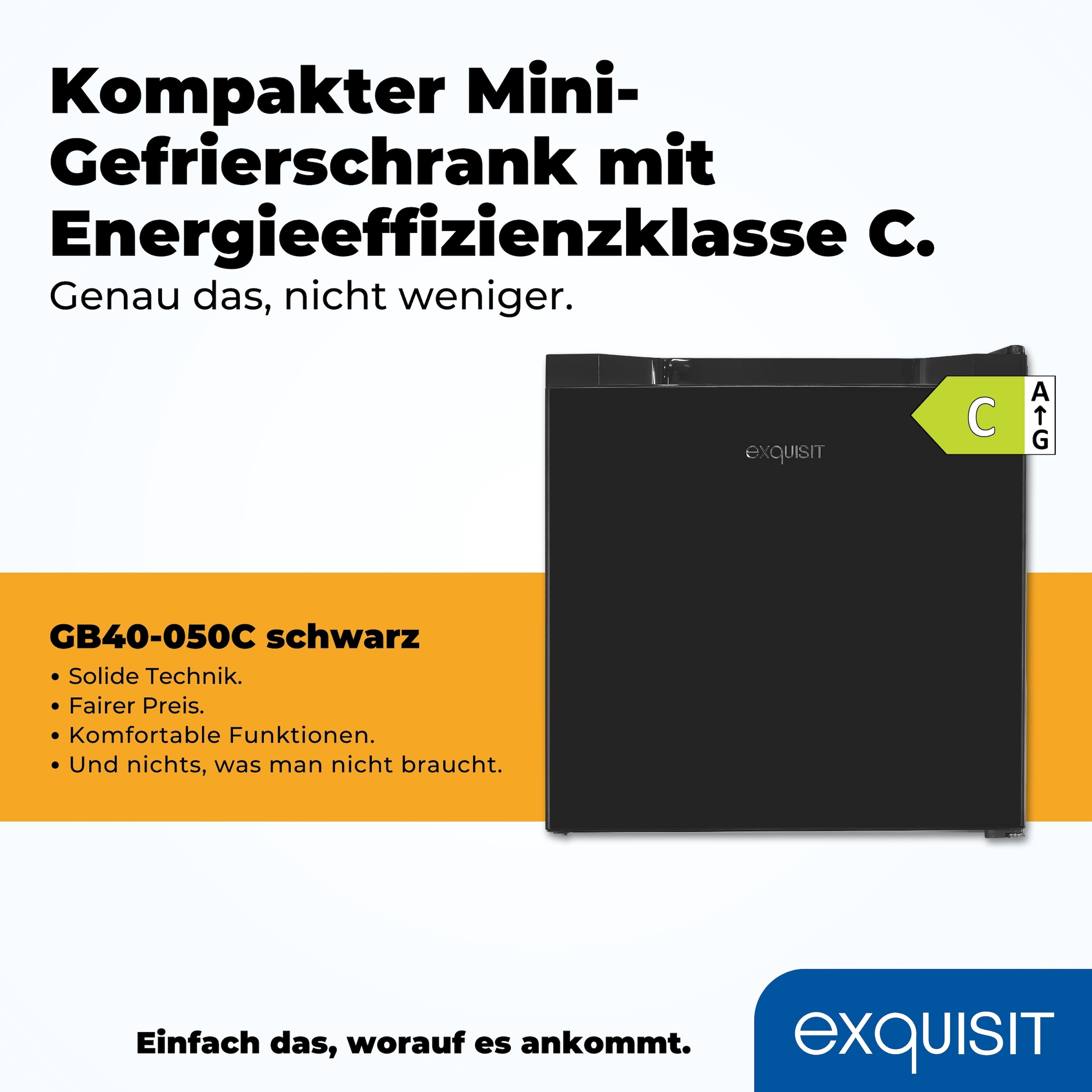exquisit Gefrierschrank »GB40-050C schwarz«, 49,5 cm hoch, 47,5 cm breit, Mini Gefrierschrank