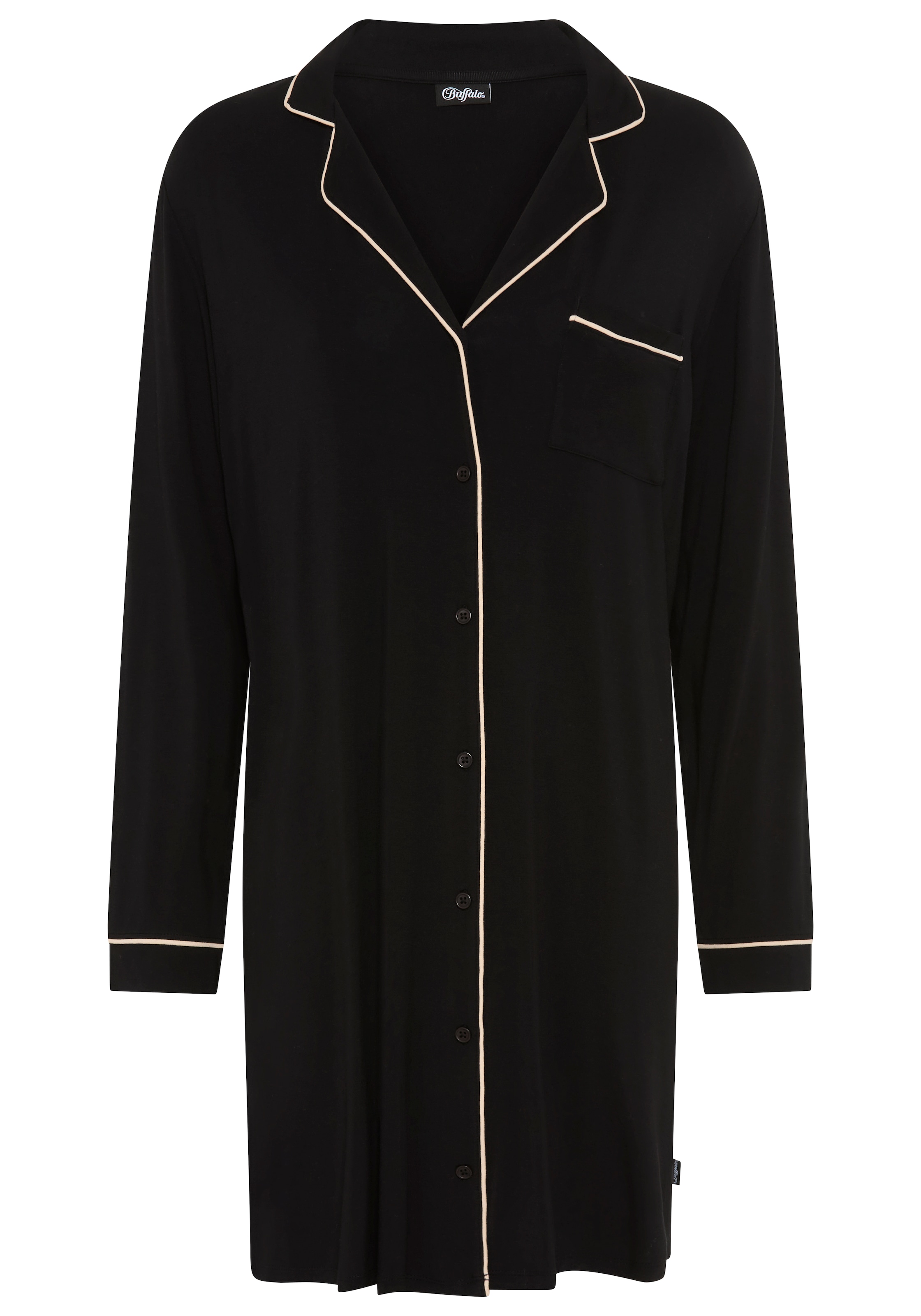 Buffalo Nachthemd 1-teilig, 1 tlg. Brusttasche mit modischen Paspeldetails günstig online kaufen