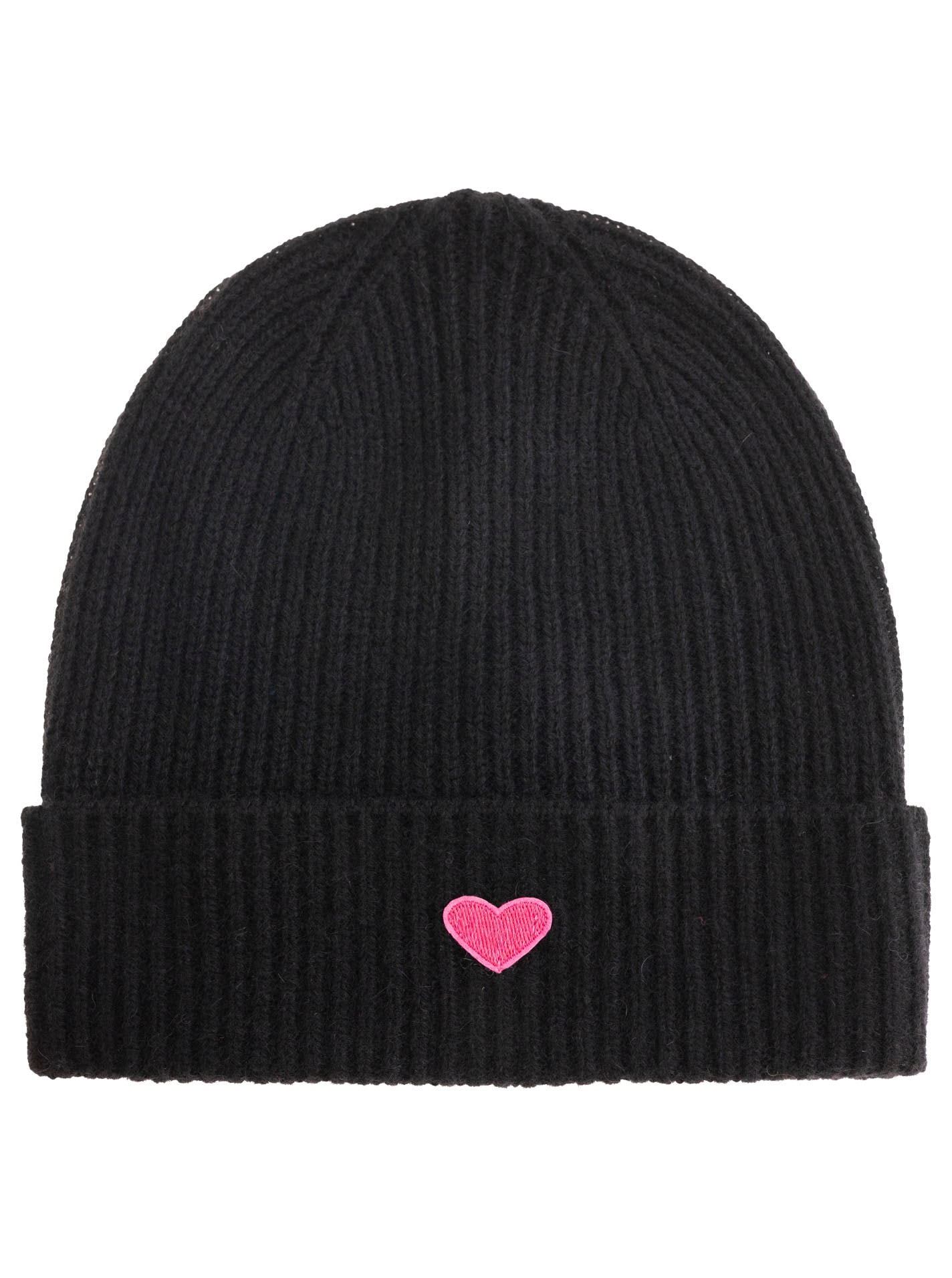Zwillingsherz Beanie »Beanie with Heart-Patch«, Rippstrick, mit breitem Umschlag, wärmend