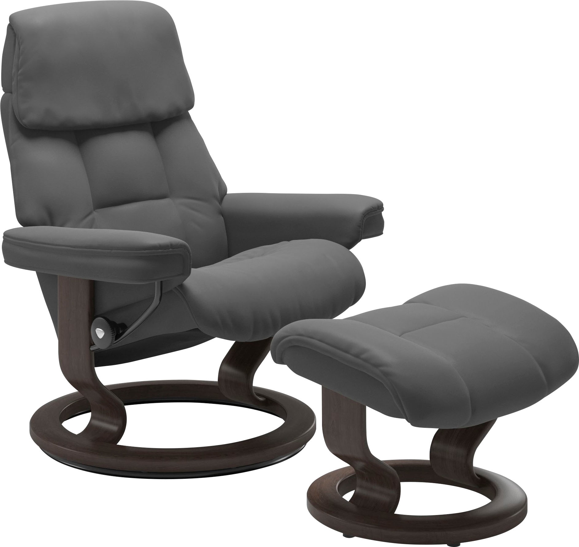 Stressless® Relaxsessel »Ruby«, (Set, Relaxsessel mit Hocker), mit Classic Base, Größe L, Gestell Eiche, Wenge, Braun & Schwarz