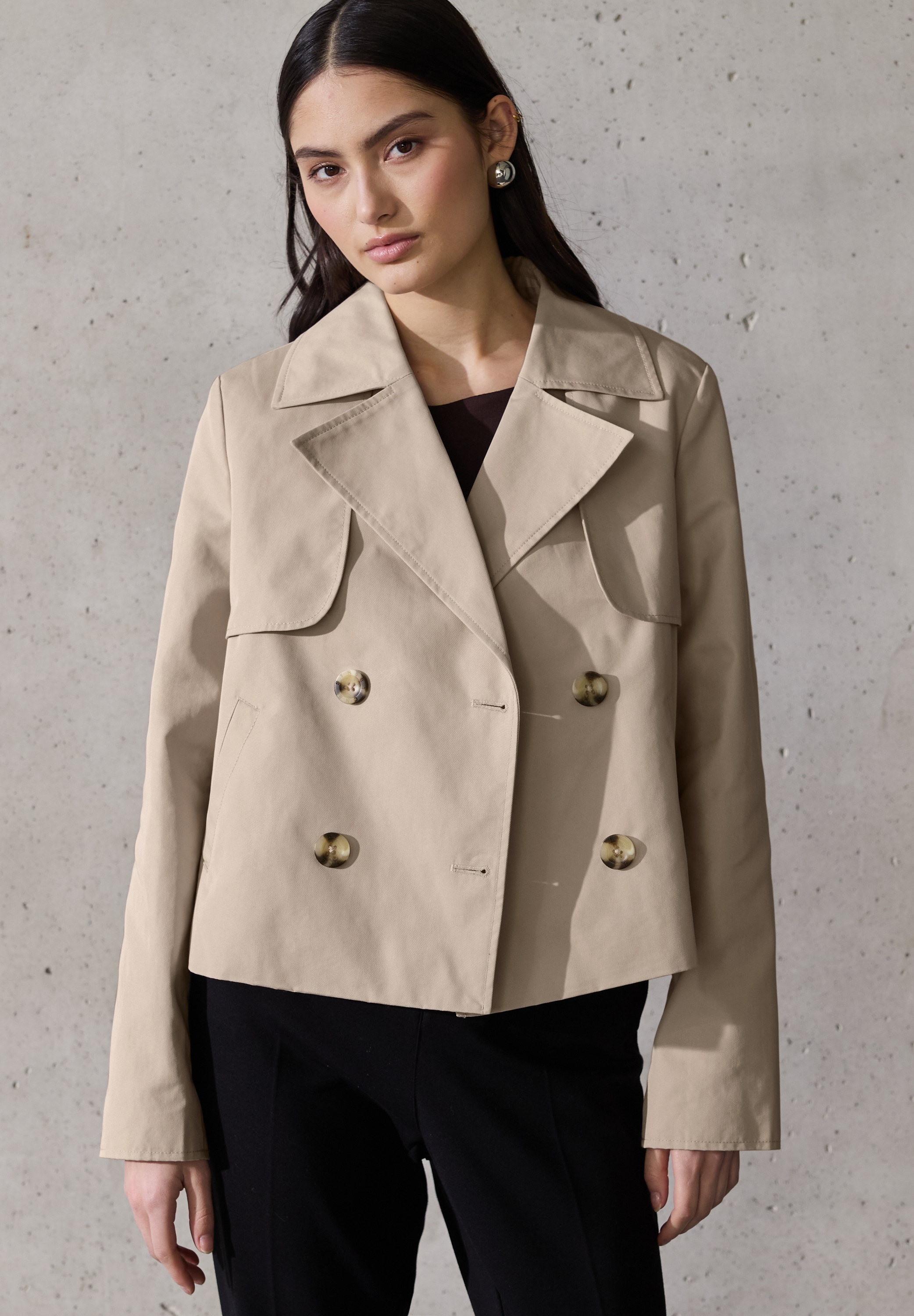 STREET ONE STUDIO Kurzjacke ohne Kapuze mit Reverskragen